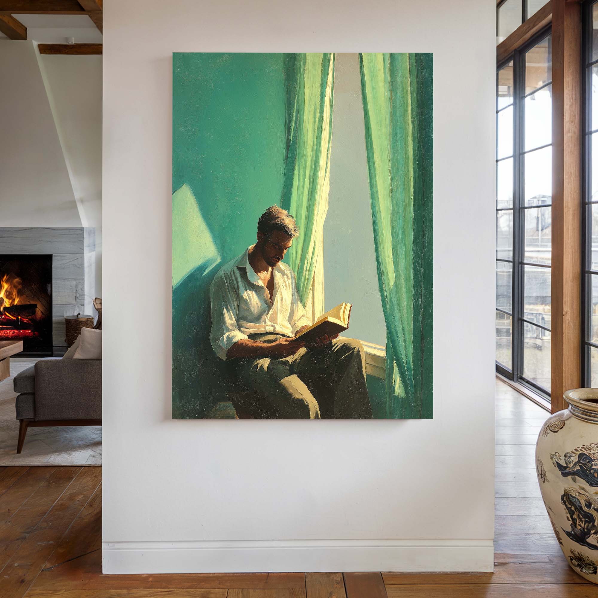 Curtain Reader Canvas Print Canvas Art Wildfrog Art