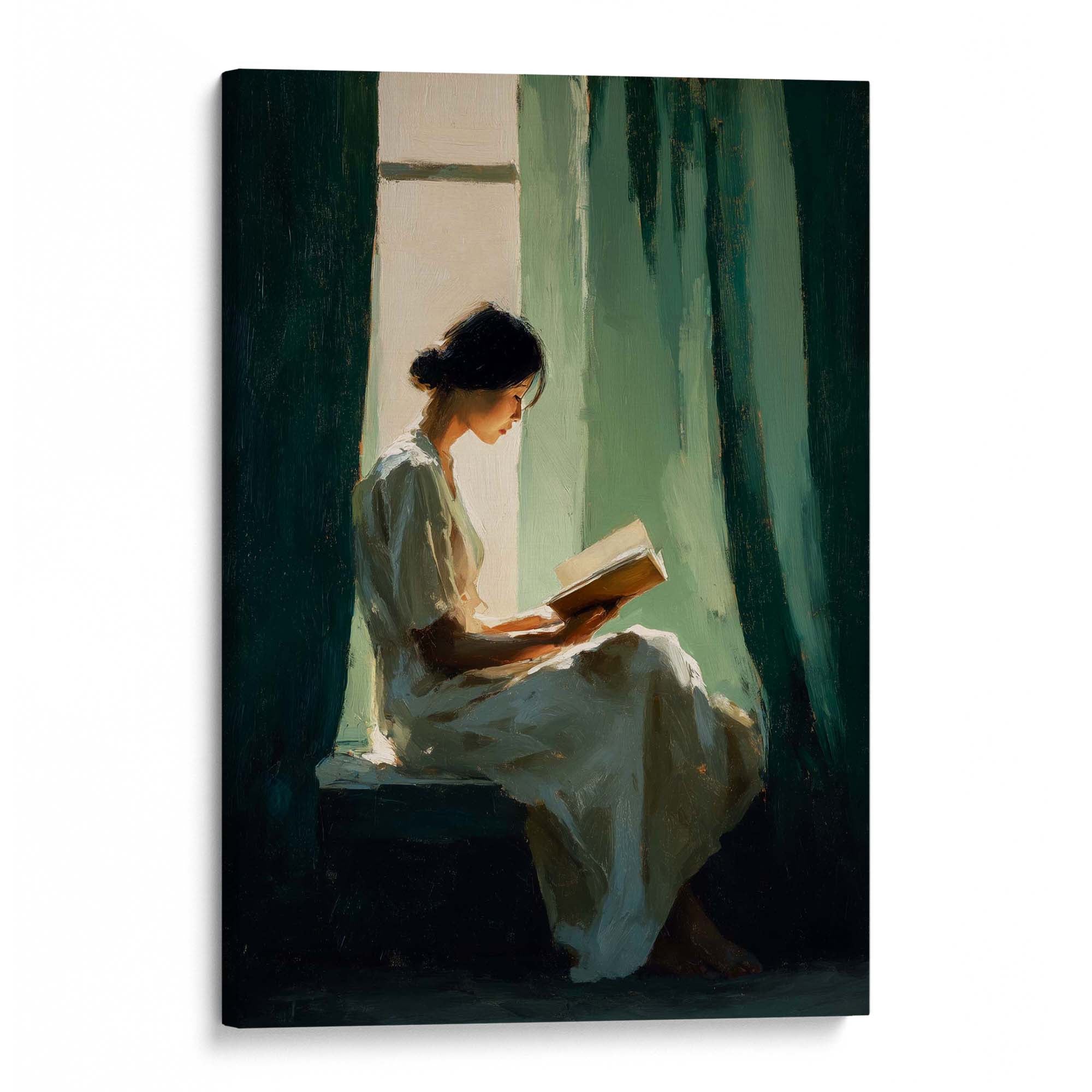 Curtain and a Book Canvas Print Canvas Art Wildfrog Art