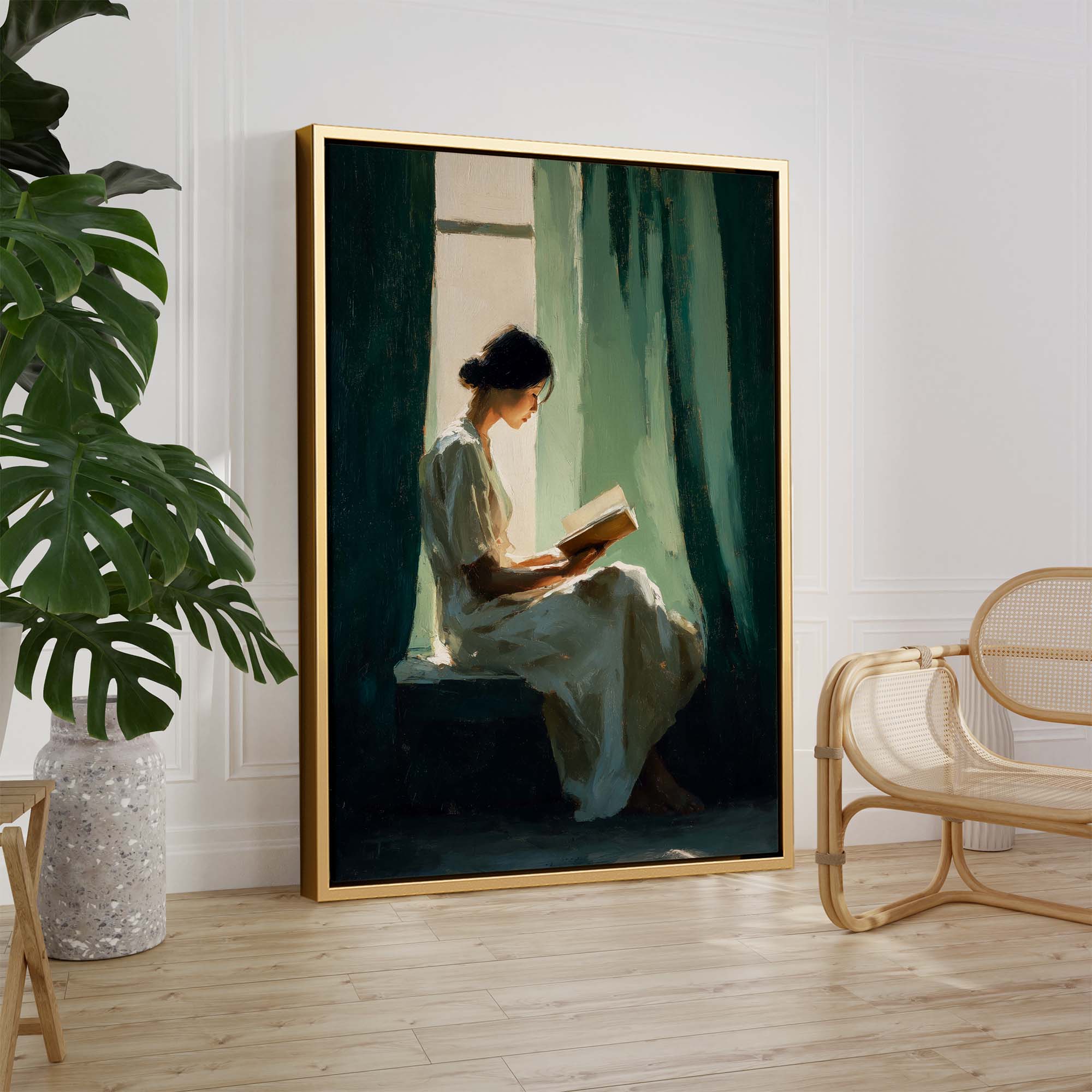 Curtain and a Book Canvas Print Canvas Art Wildfrog Art