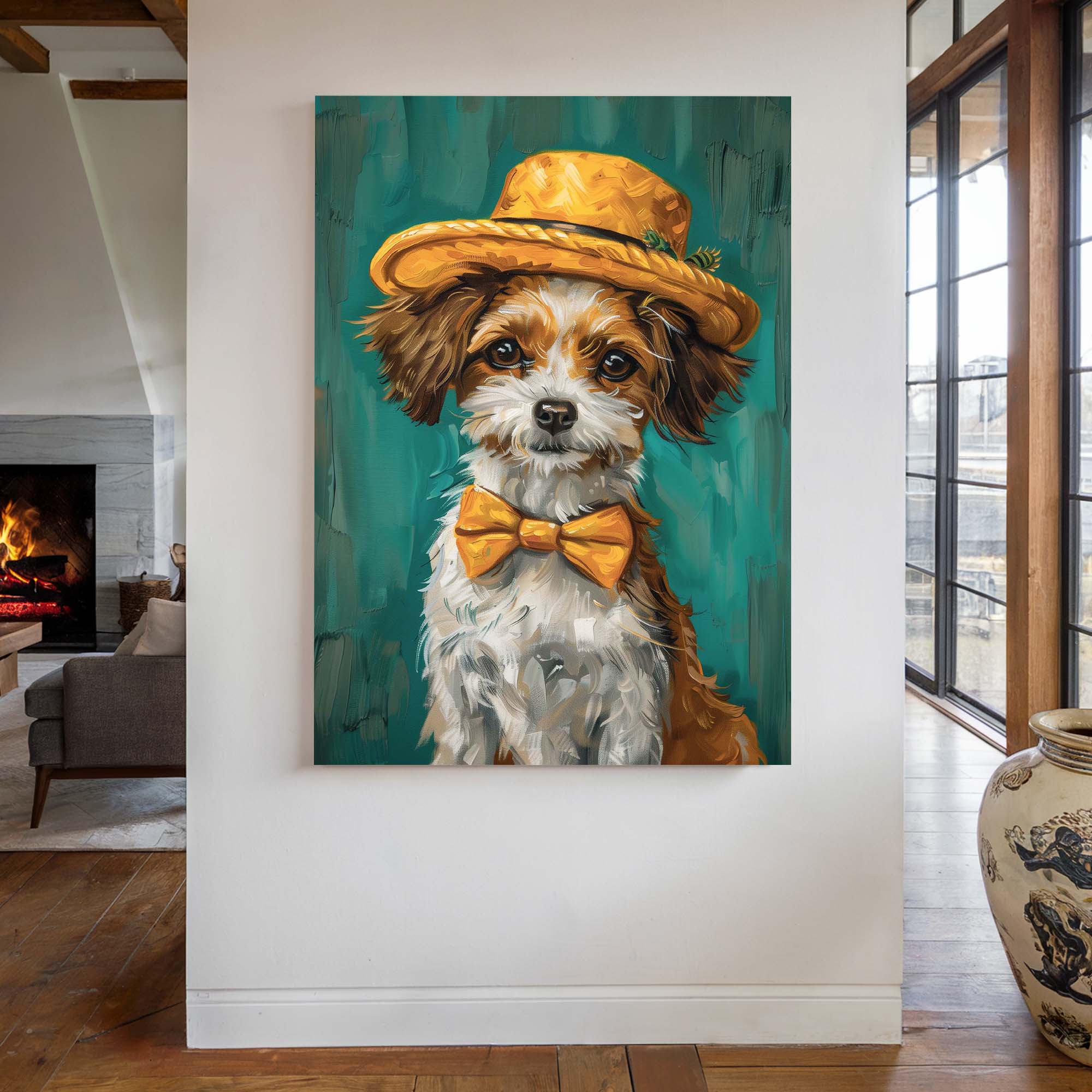 Dapper Dog in a Bowtie Canvas Print