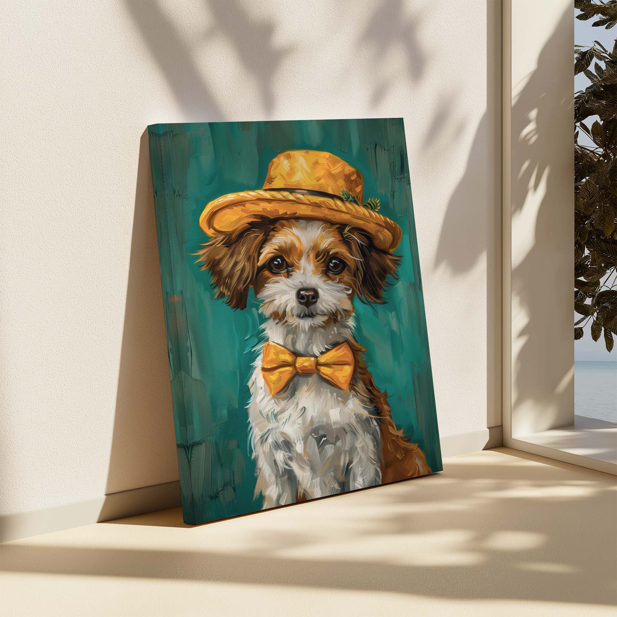 Dapper Dog in a Bowtie Canvas Print