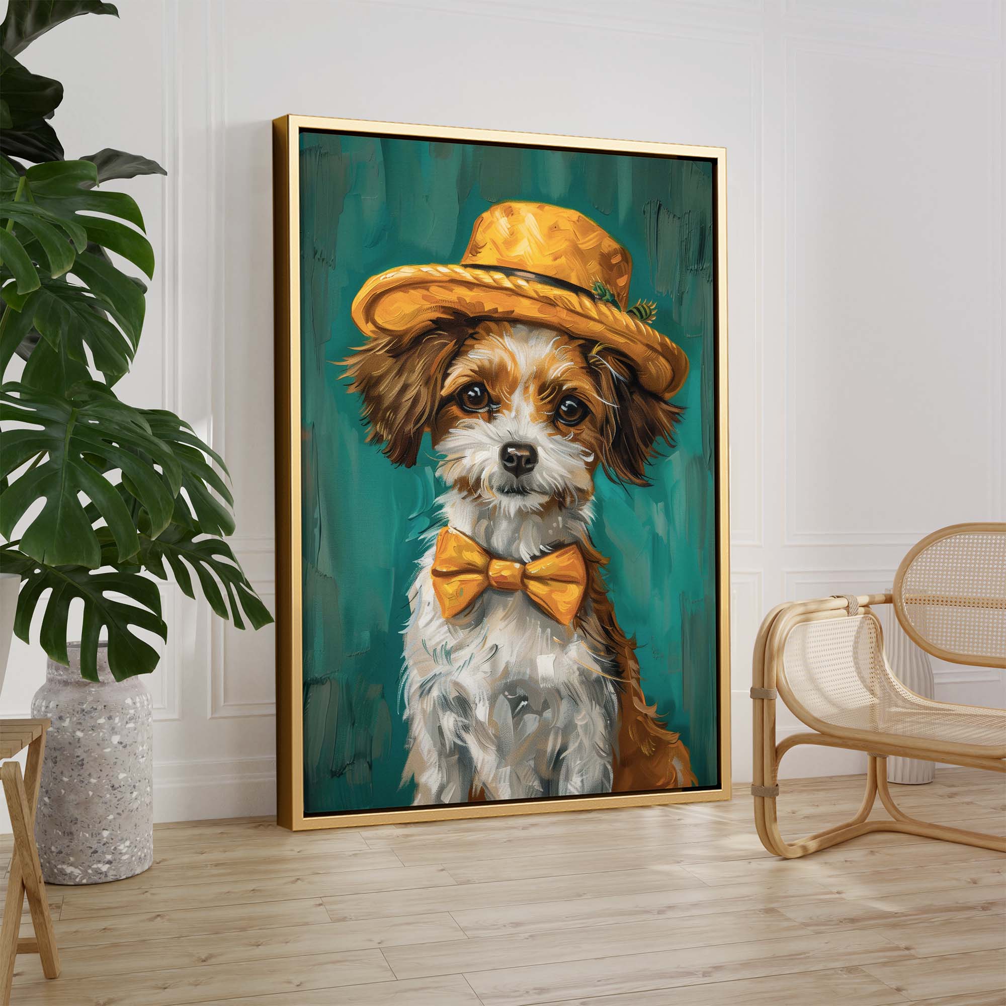 Dapper Dog in a Bowtie Canvas Print