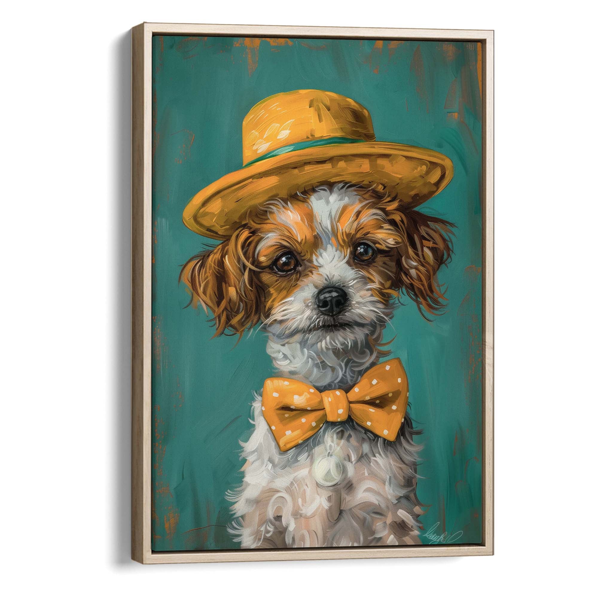 Dapper Polka Dog Canvas Print Canvas Art Wildfrog Art