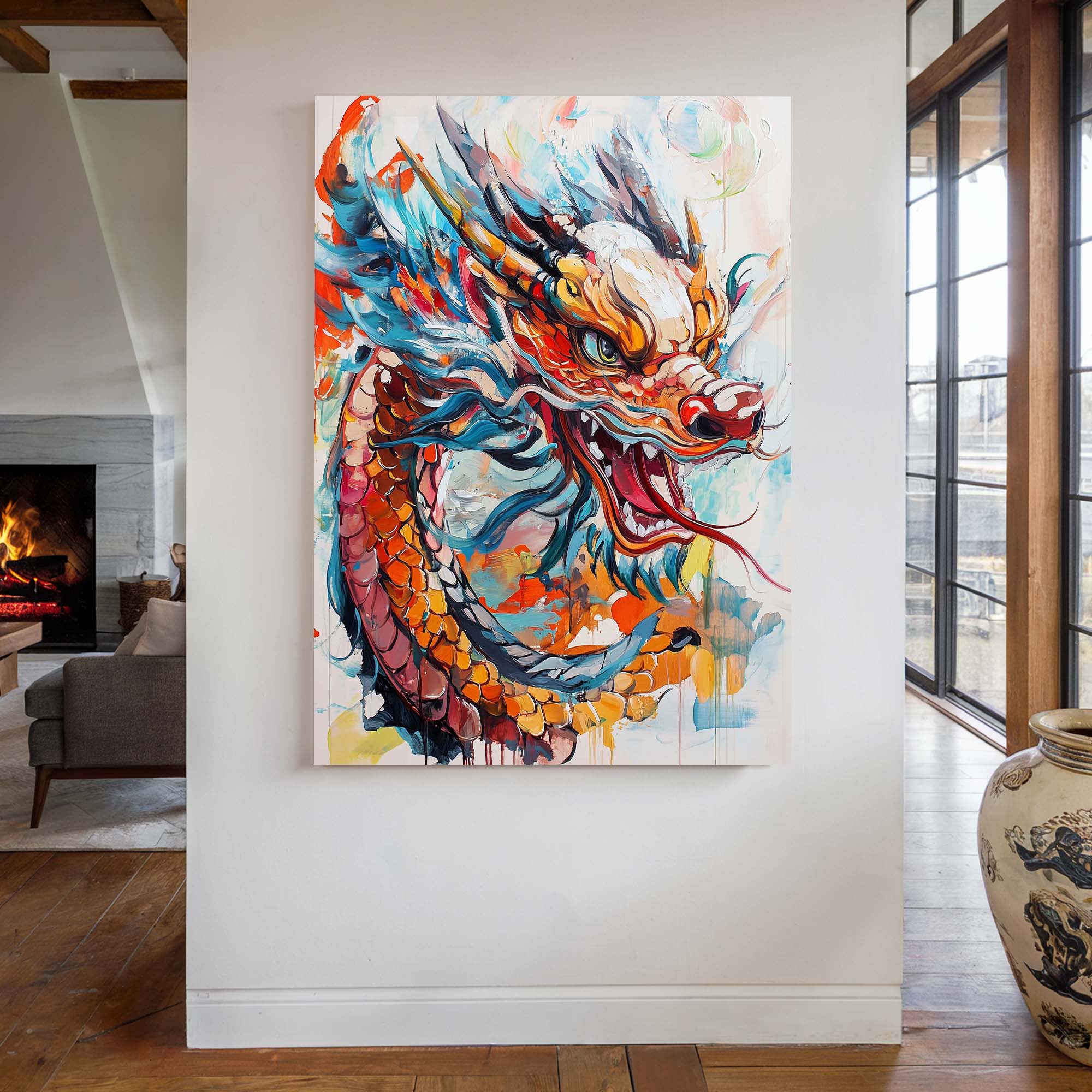 Dragon's Fury Canvas Print Canvas Art Wildfrog Art
