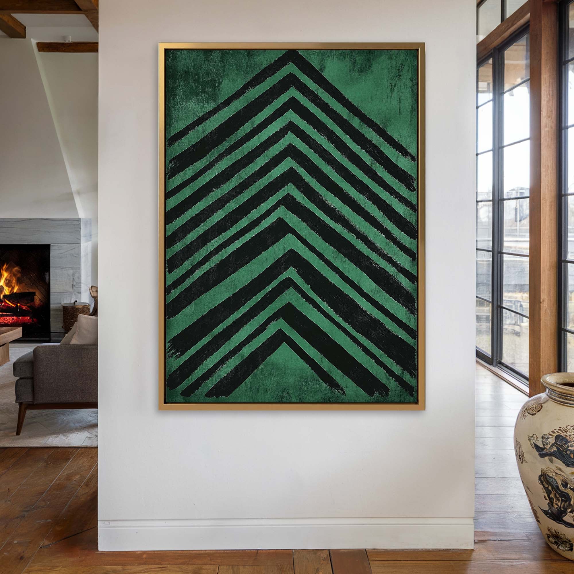 Emerald Chevron Canvas Print Canvas Art Wildfrog Art