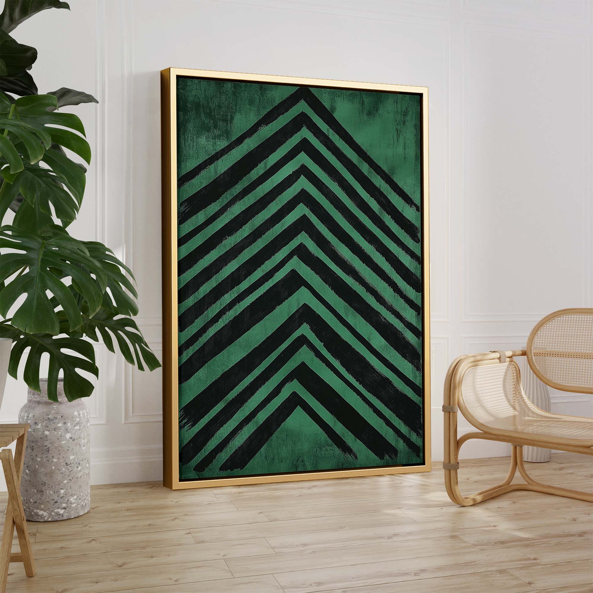 Emerald Chevron Canvas Print Canvas Art Wildfrog Art