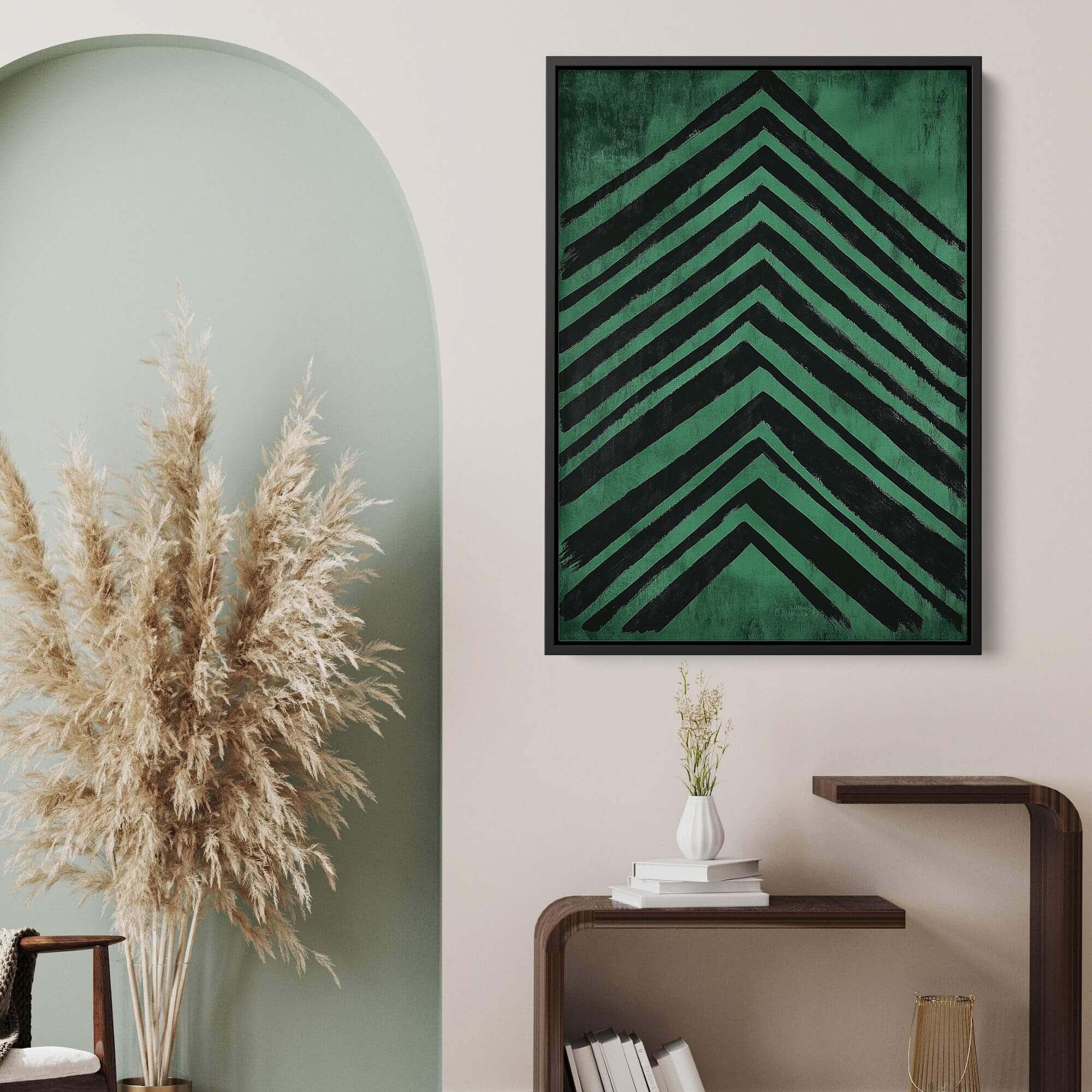 Emerald Chevron Canvas Print Canvas Art Wildfrog Art