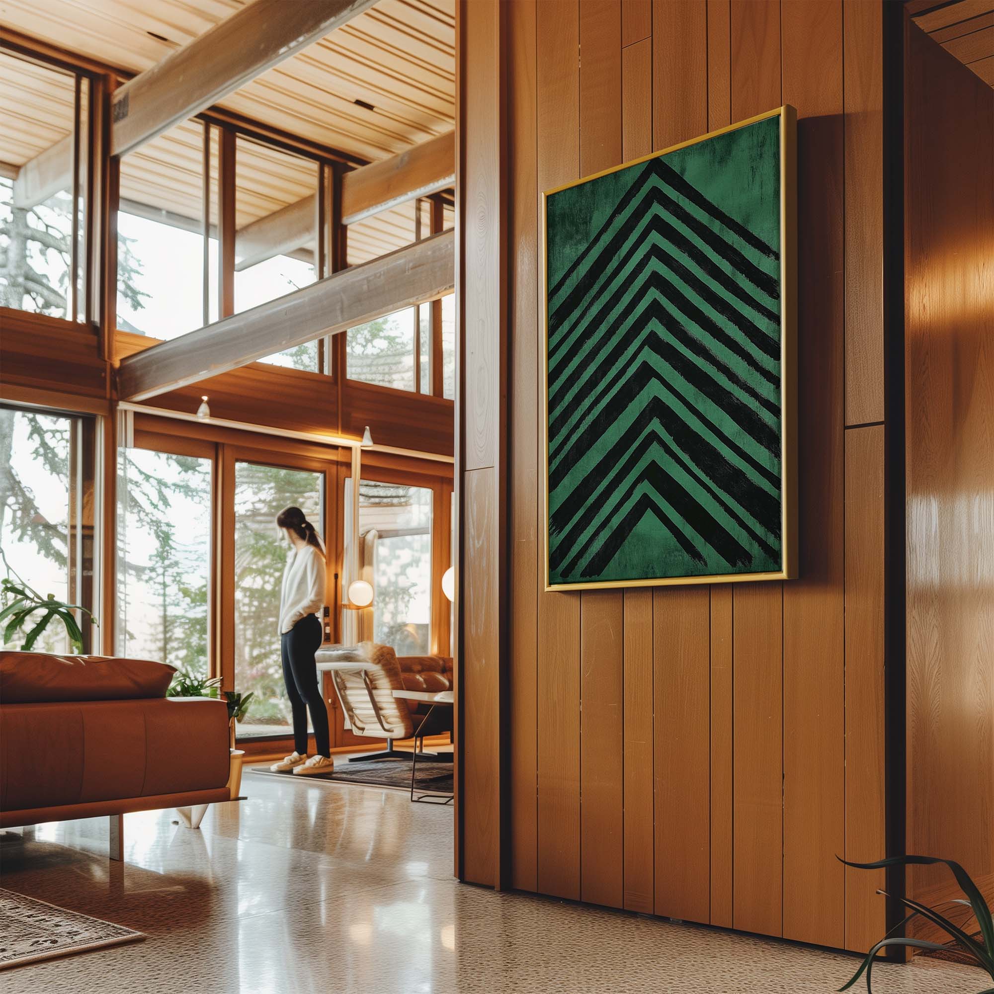 Emerald Chevron Canvas Print Canvas Art Wildfrog Art