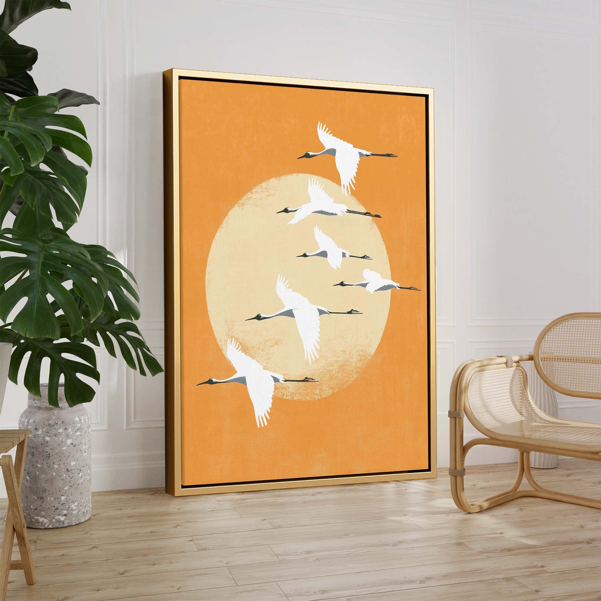 Evening Cranes Canvas Print Canvas Art Wildfrog Art