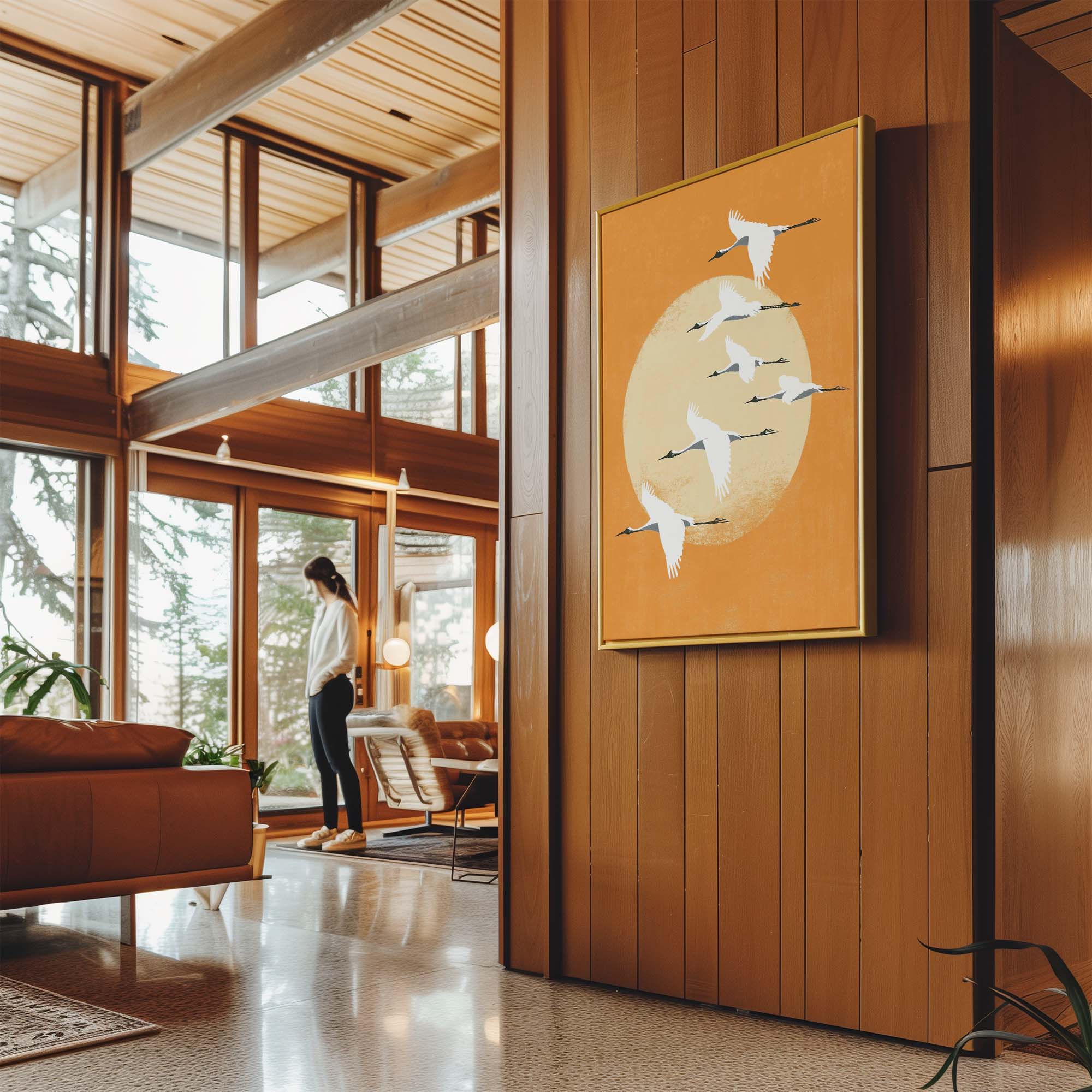 Evening Cranes Canvas Print Canvas Art Wildfrog Art