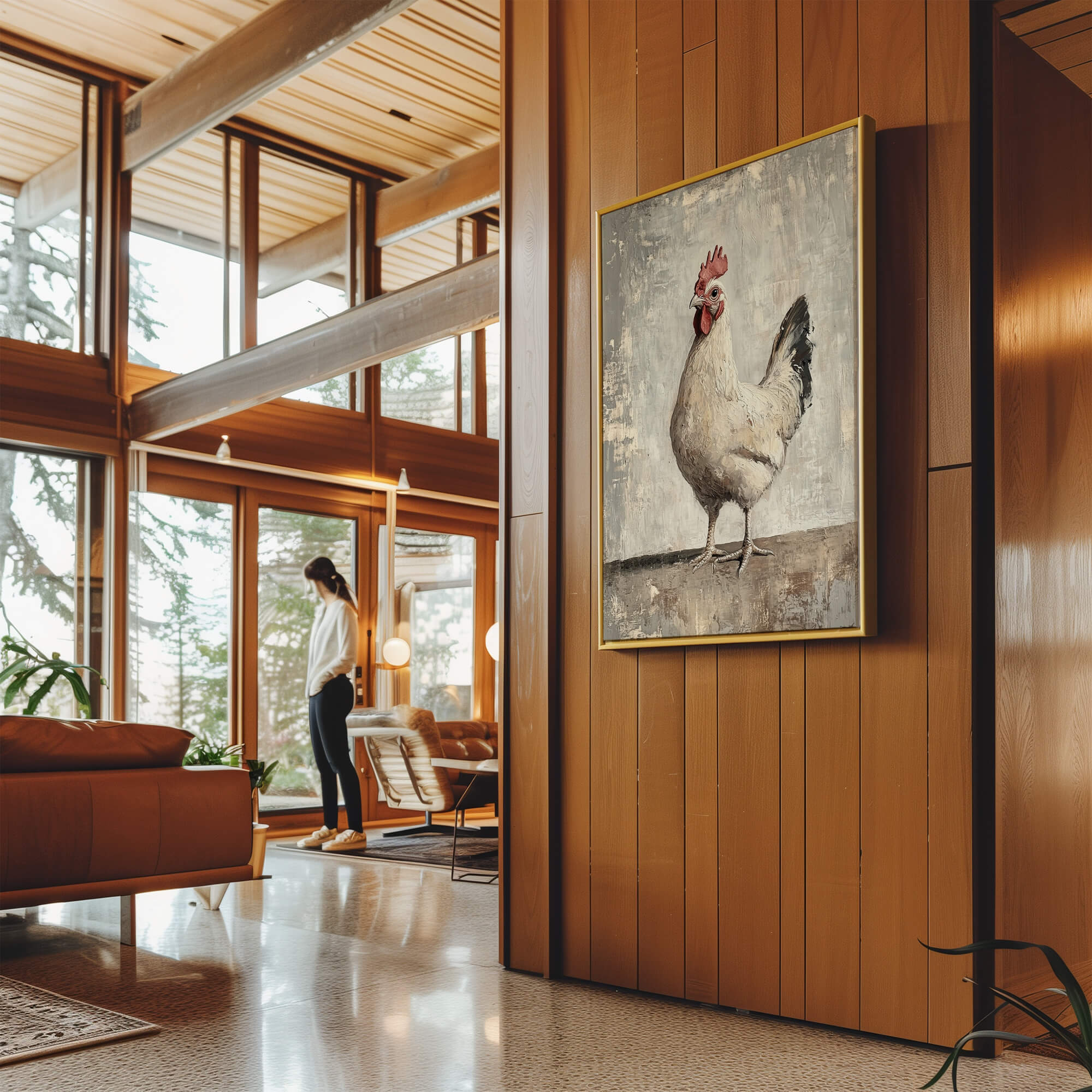 Farmhouse Cockerel Canvas Print Canvas Art Wildfrog Art