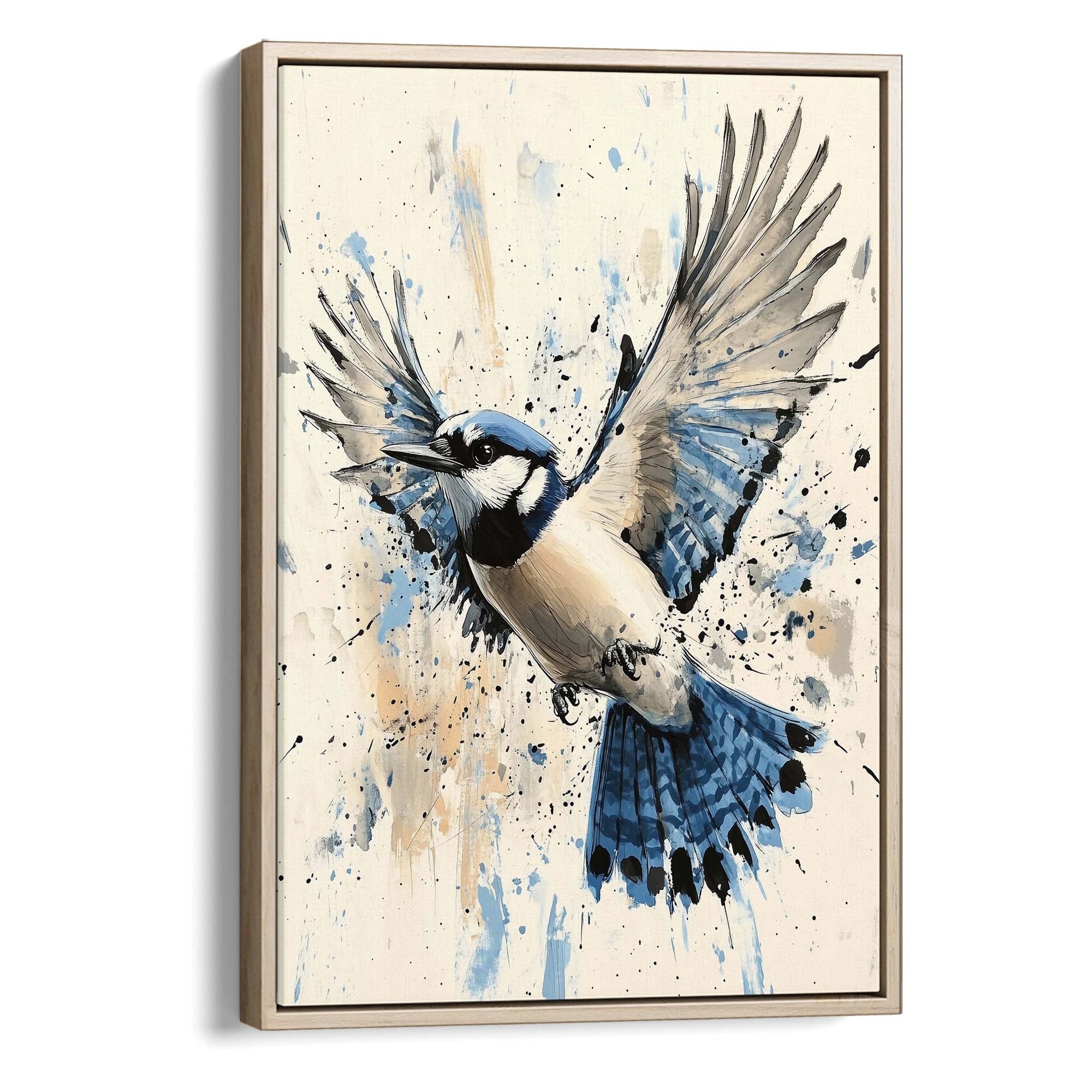 Flying Blue Jay No1 Canvas Print Canvas Art Wildfrog Art