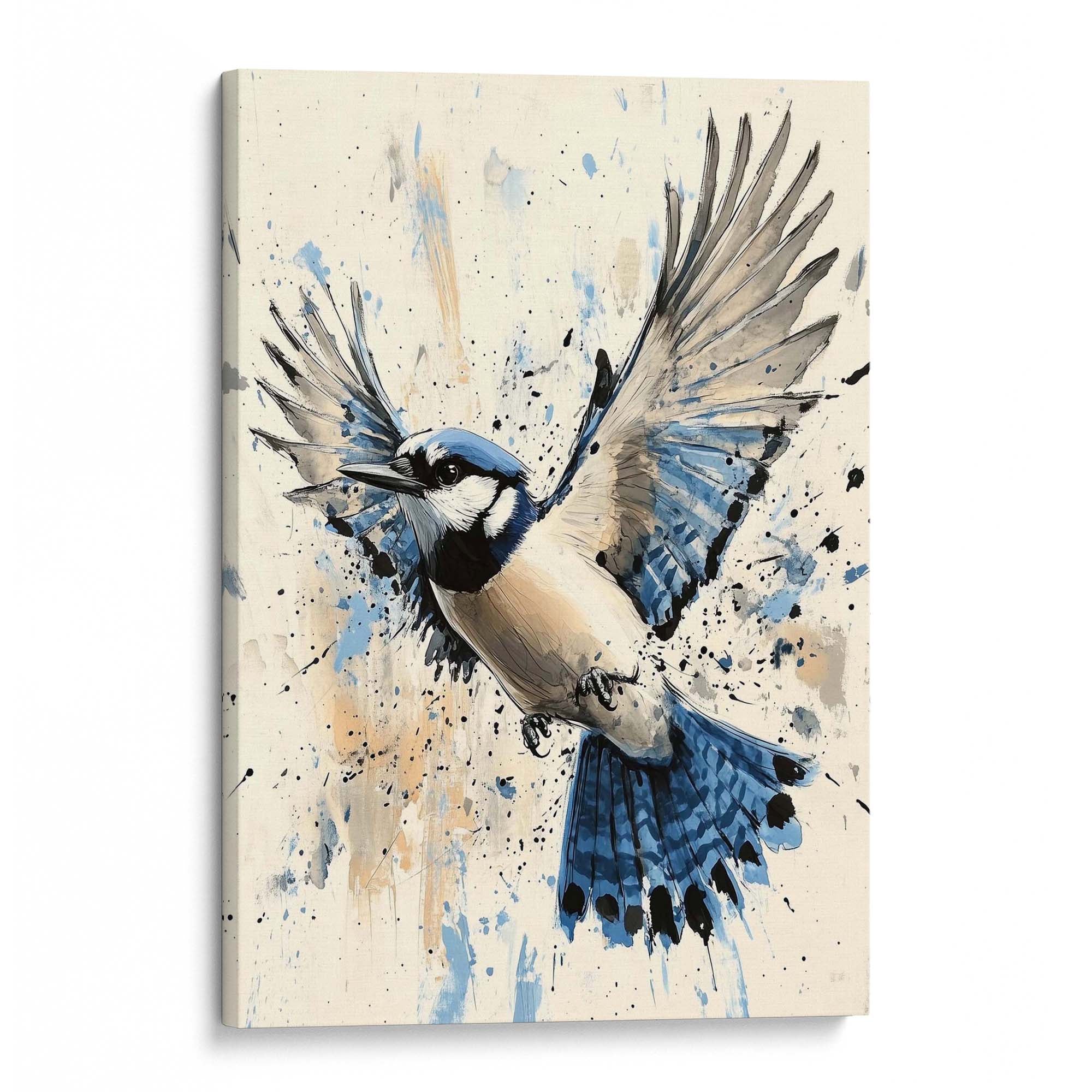 Flying Blue Jay No1 Canvas Print Canvas Art Wildfrog Art