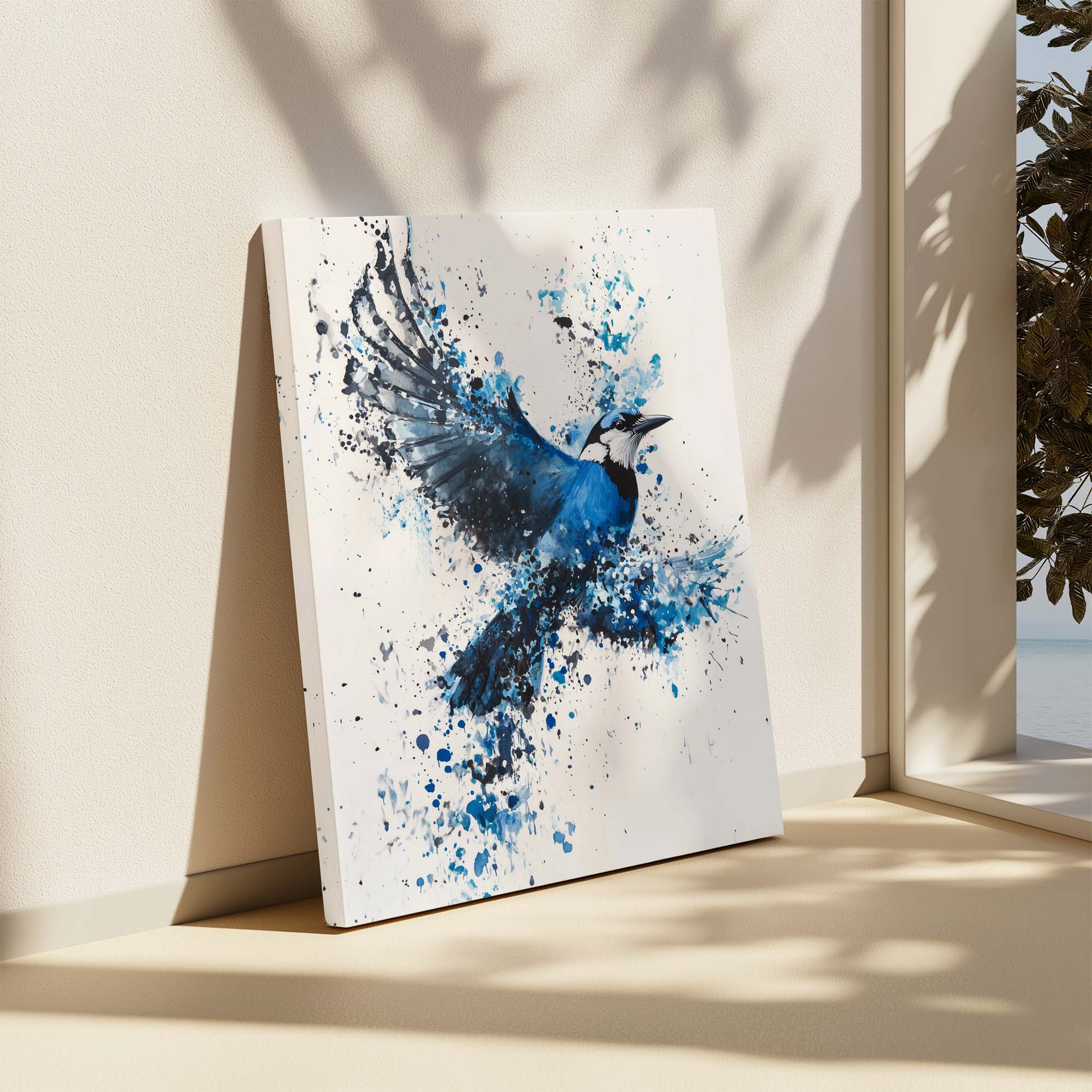 Flying Blue Jay No2 Canvas Print Canvas Art Wildfrog Art