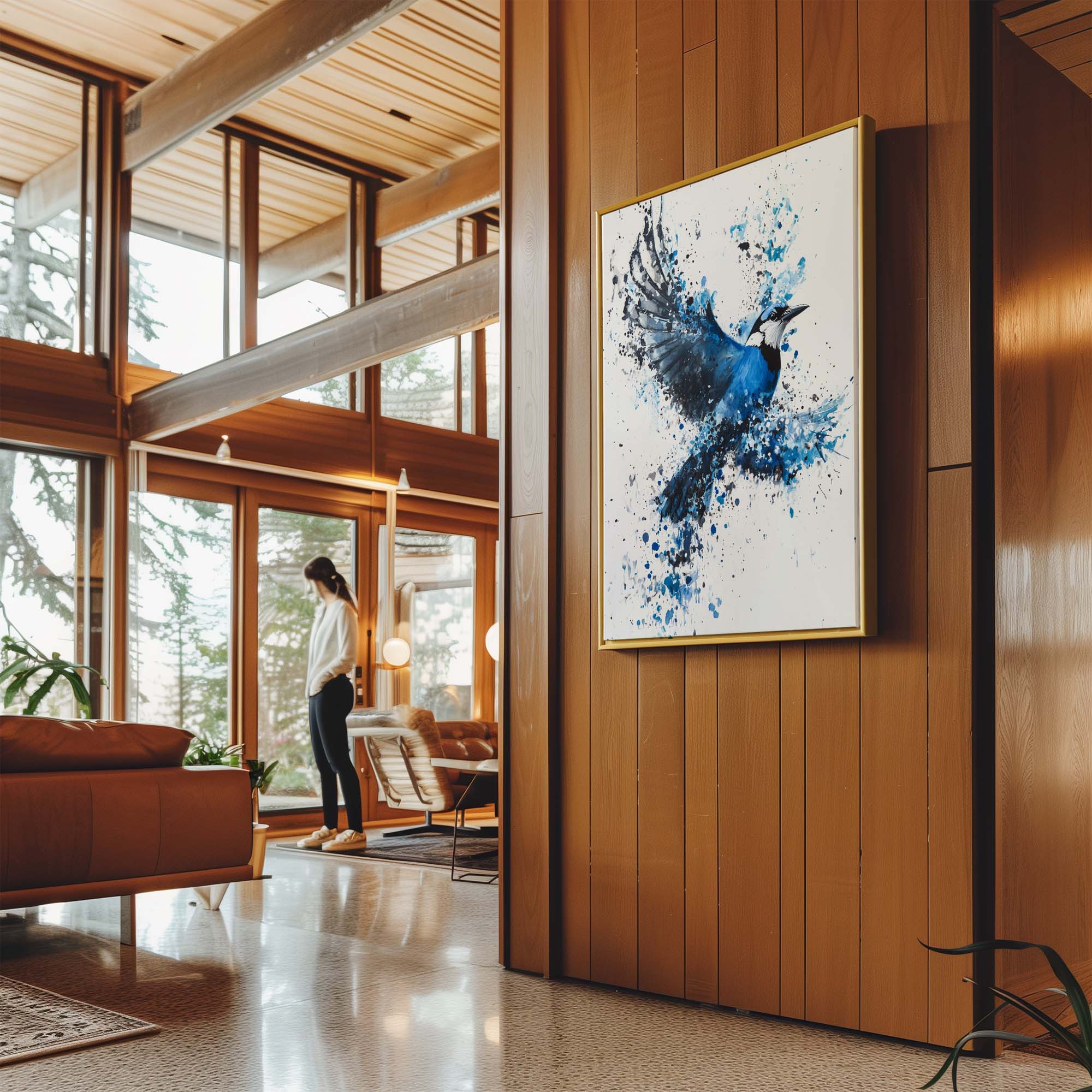 Flying Blue Jay No2 Canvas Print Canvas Art Wildfrog Art