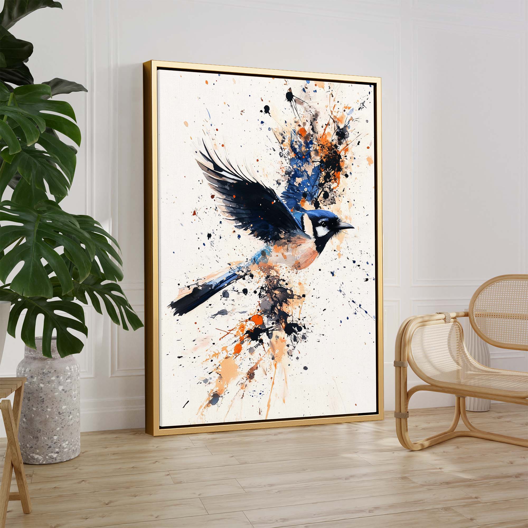 Flying Blue Jay No3 Canvas Print Canvas Art Wildfrog Art