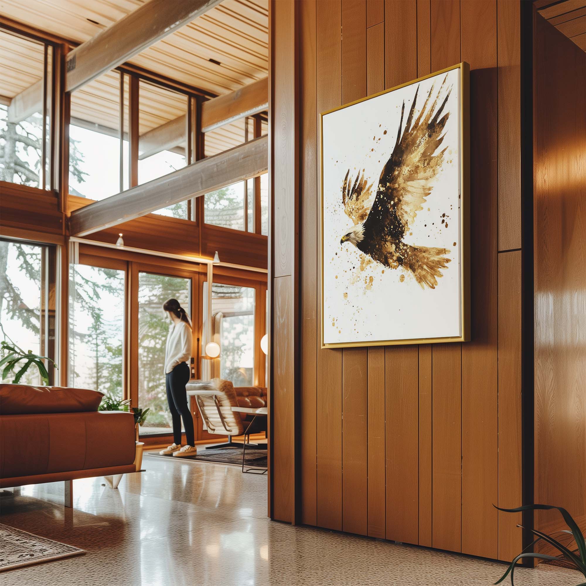 Flying Eagle Splash Canvas Print Canvas Art Wildfrog Art