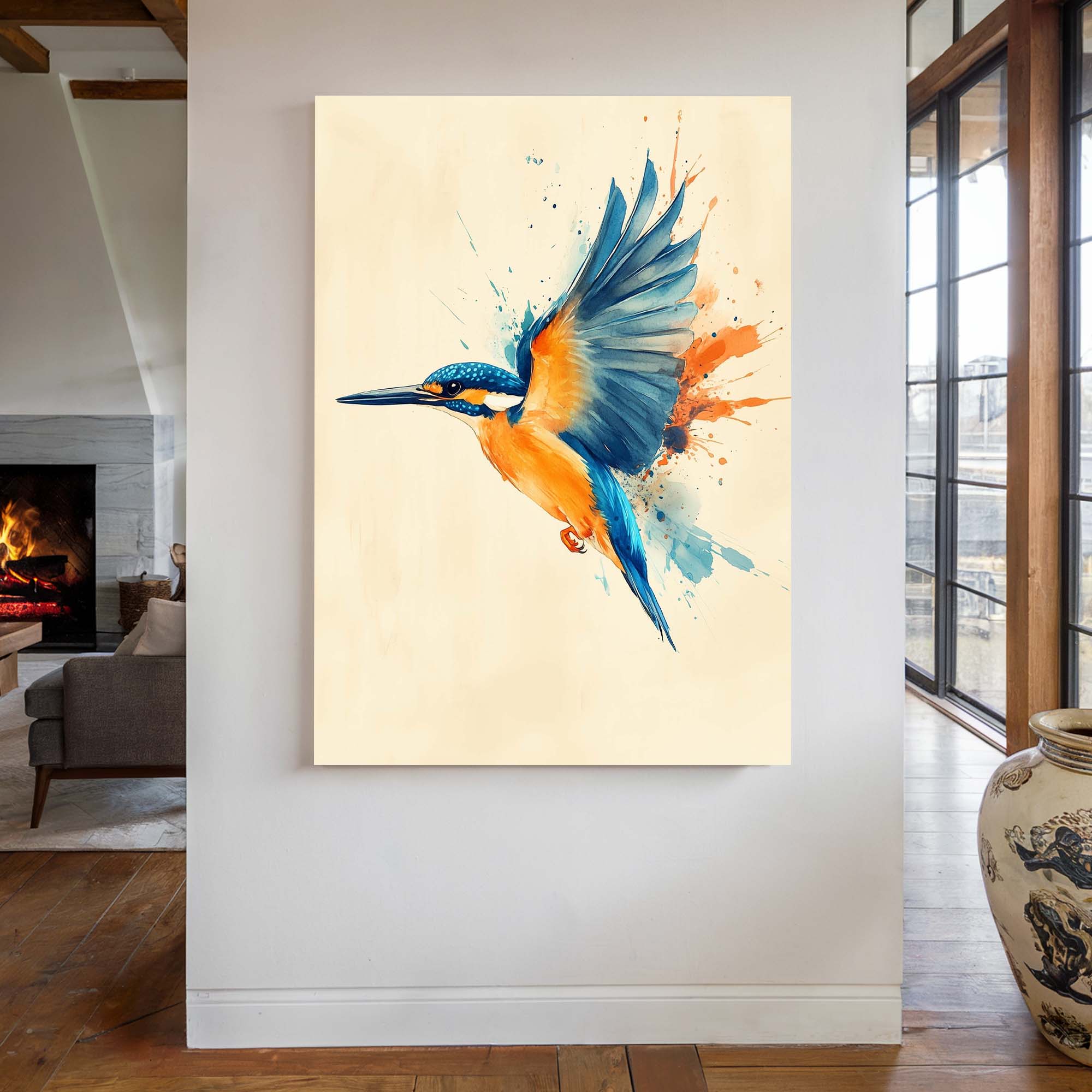 Flying Kingfisher Canvas Print Canvas Art Wildfrog Art