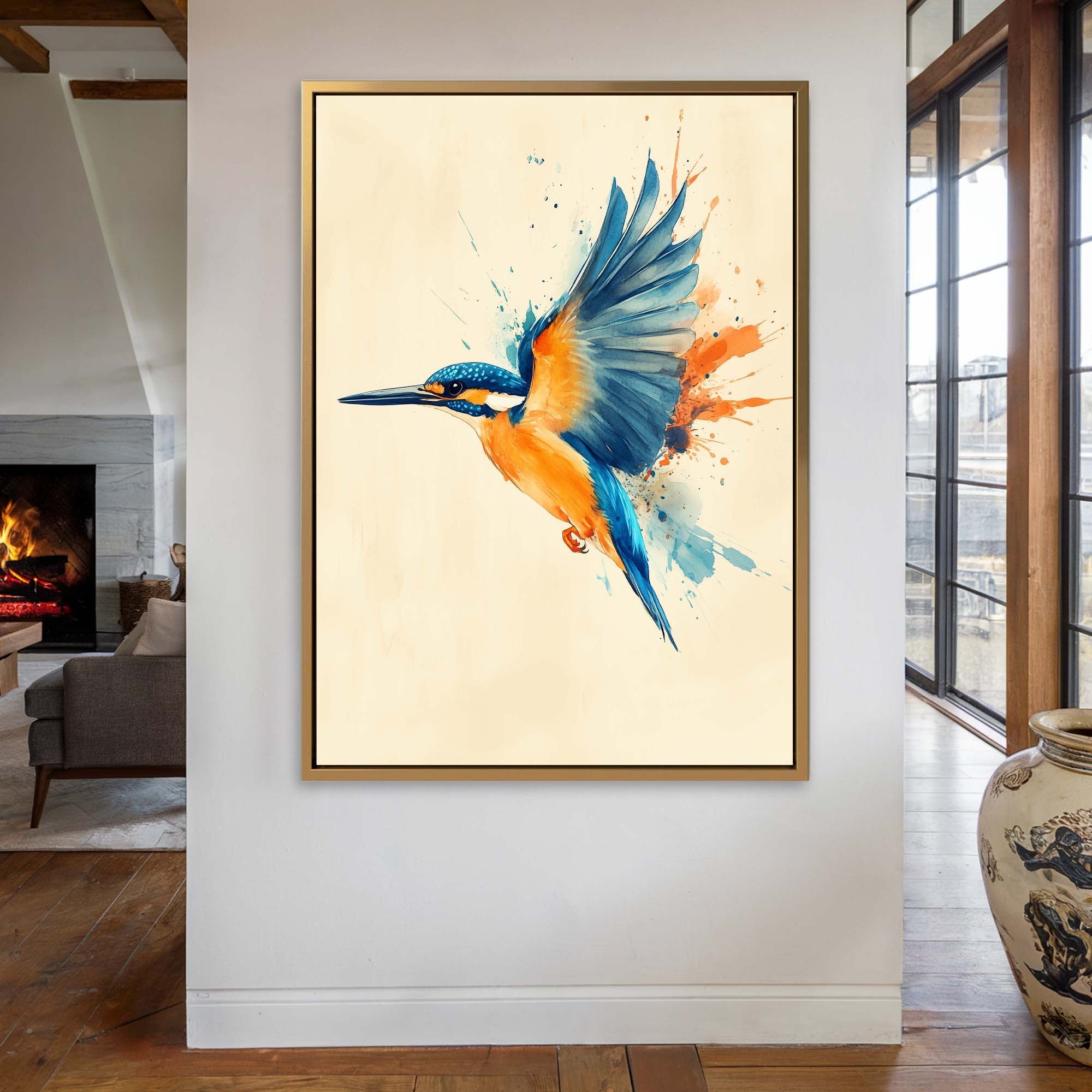 Flying Kingfisher Canvas Print Canvas Art Wildfrog Art