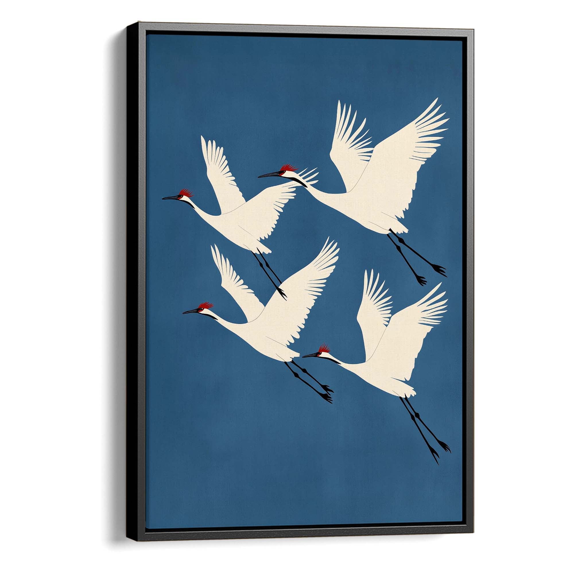 Four Red Crested Cranes Canvas Print Canvas Art Wildfrog Art