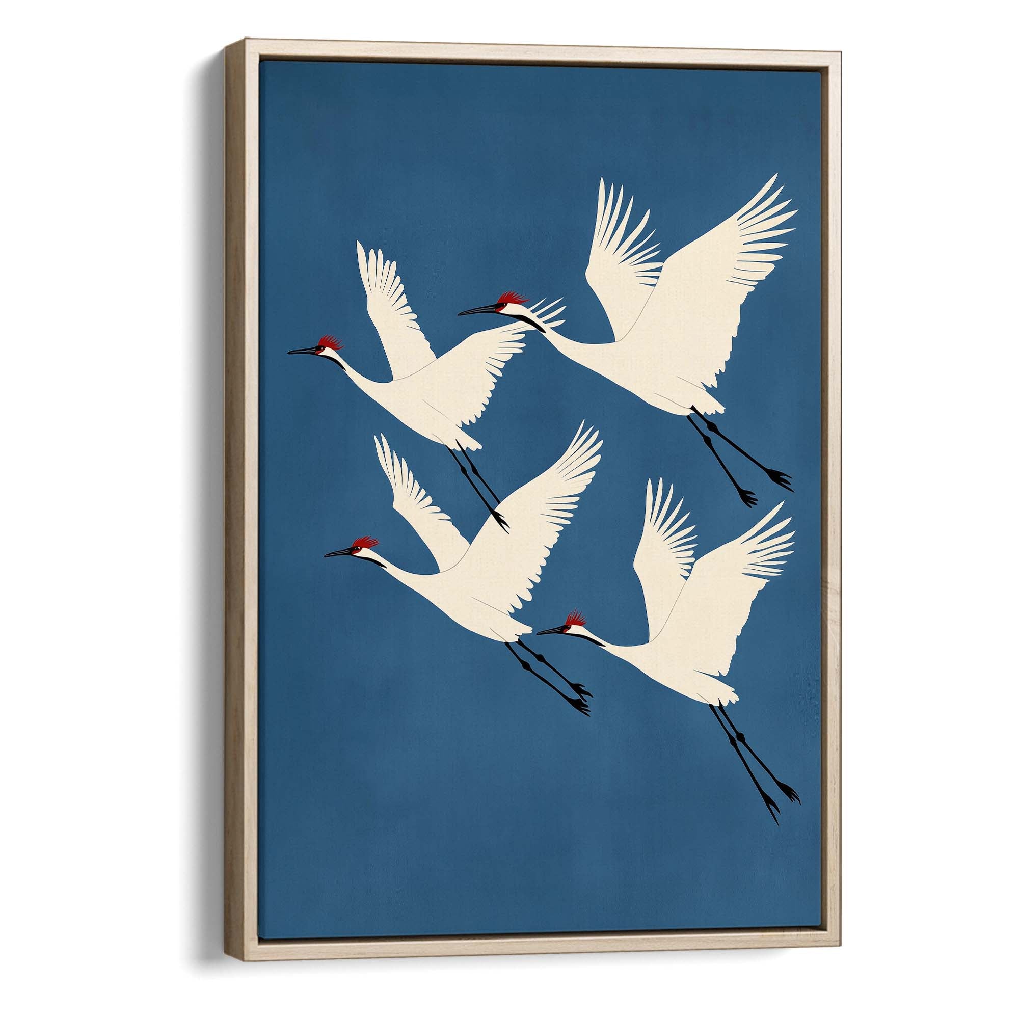Four Red Crested Cranes Canvas Print Canvas Art Wildfrog Art