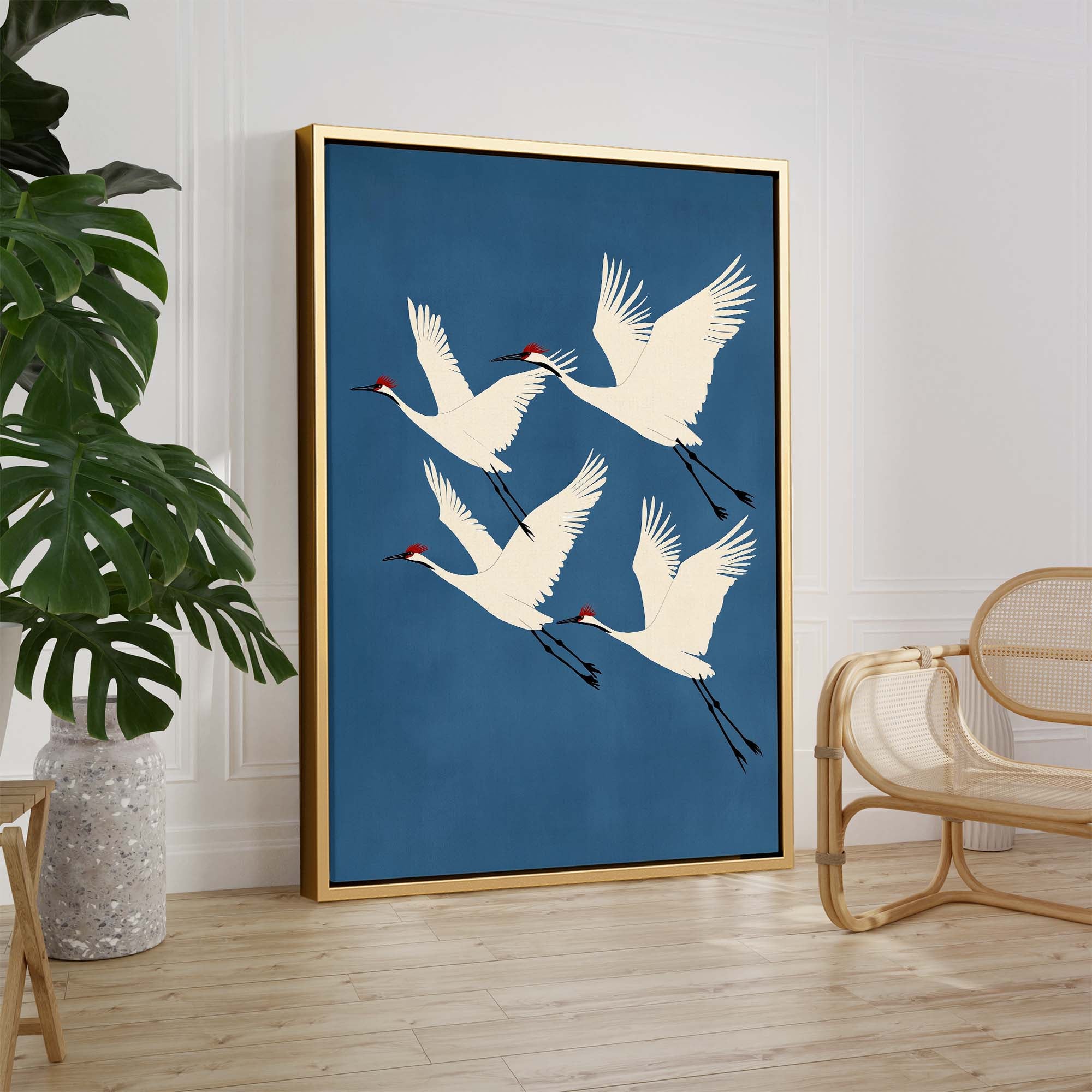 Four Red Crested Cranes Canvas Print Canvas Art Wildfrog Art