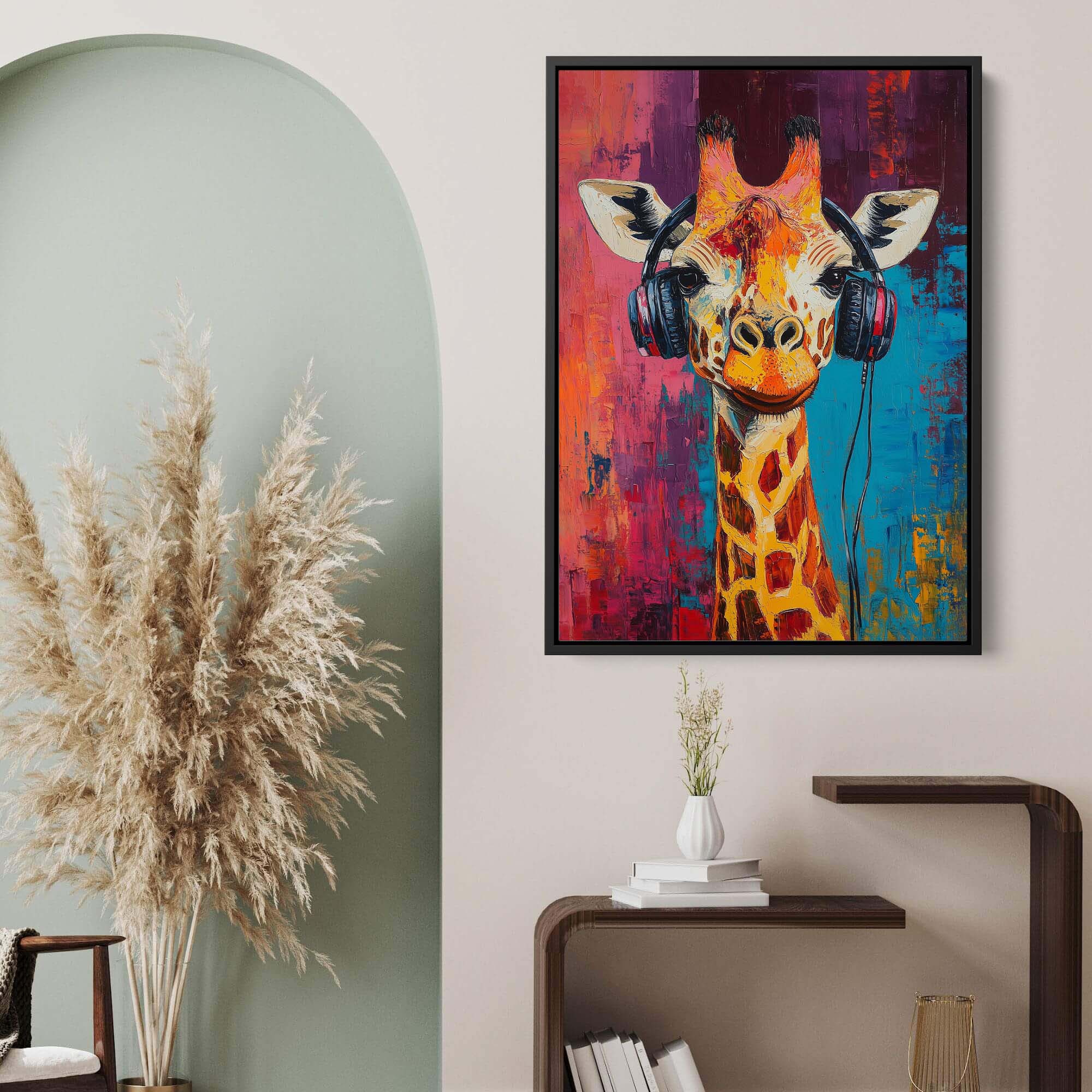 Giraffe DJ No1 Canvas Print