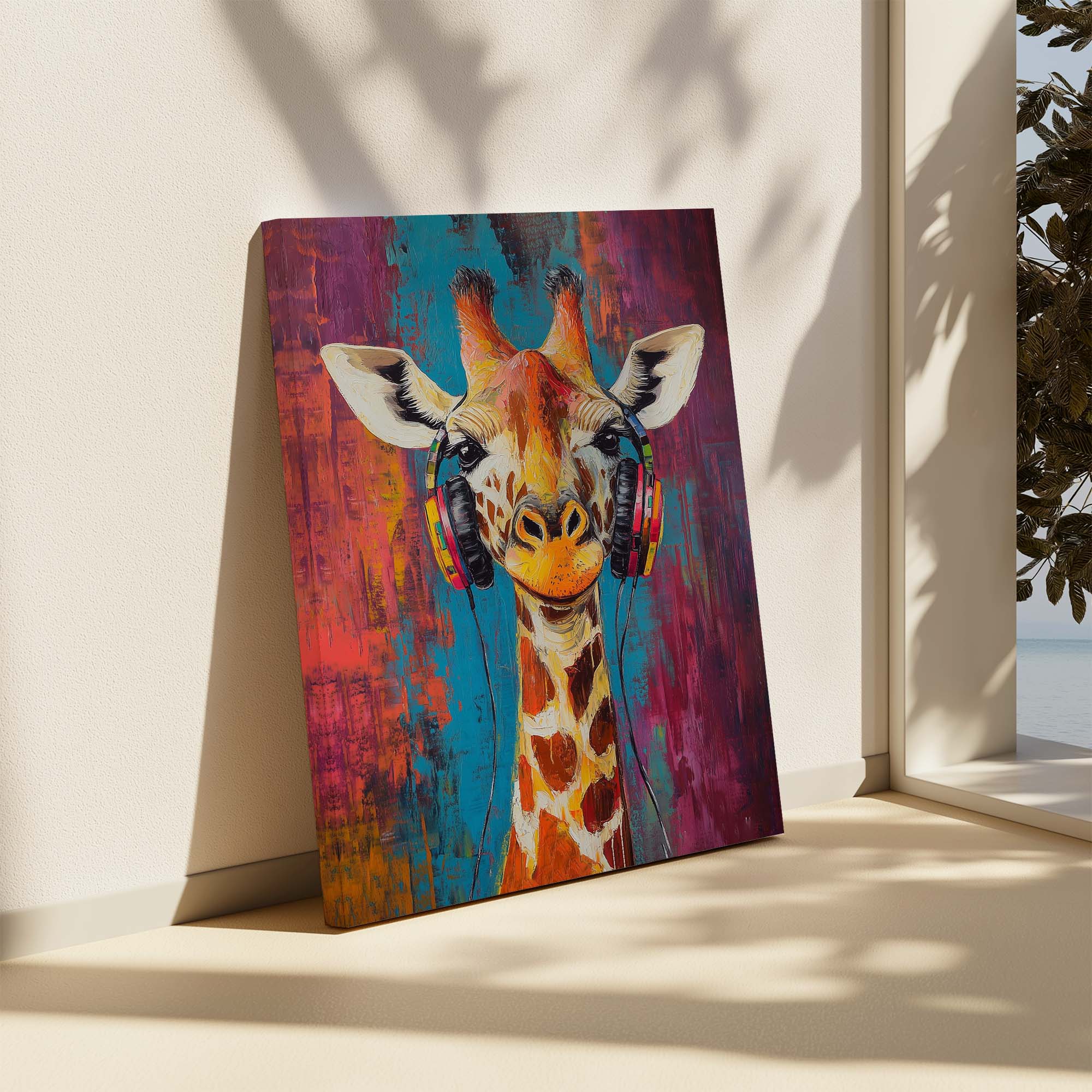 Giraffe DJ No2 Canvas Print