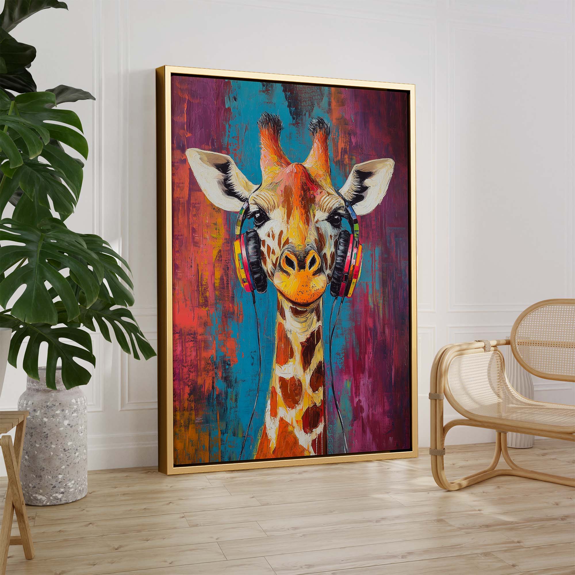 Giraffe DJ No2 Canvas Print