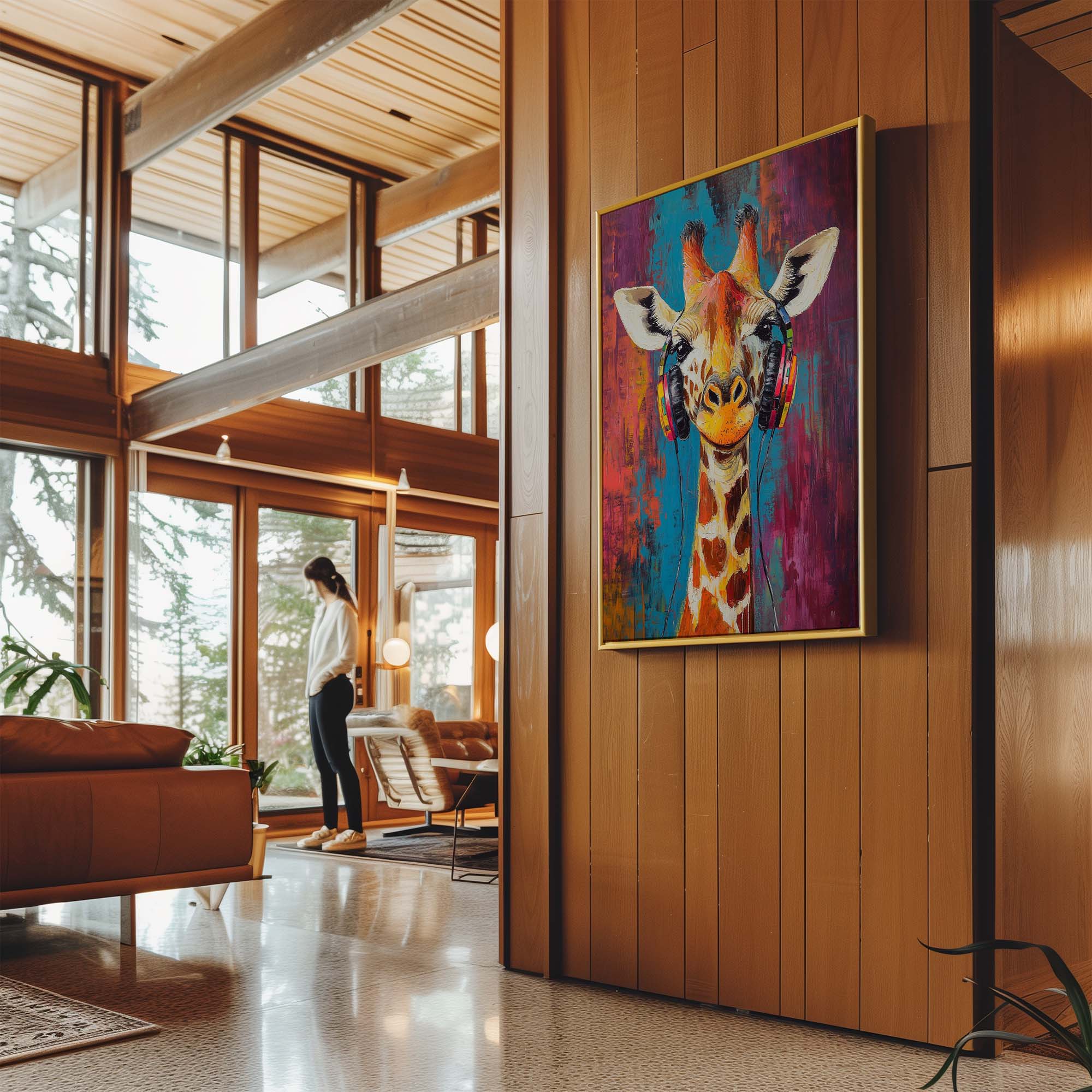 Giraffe DJ No2 Canvas Print