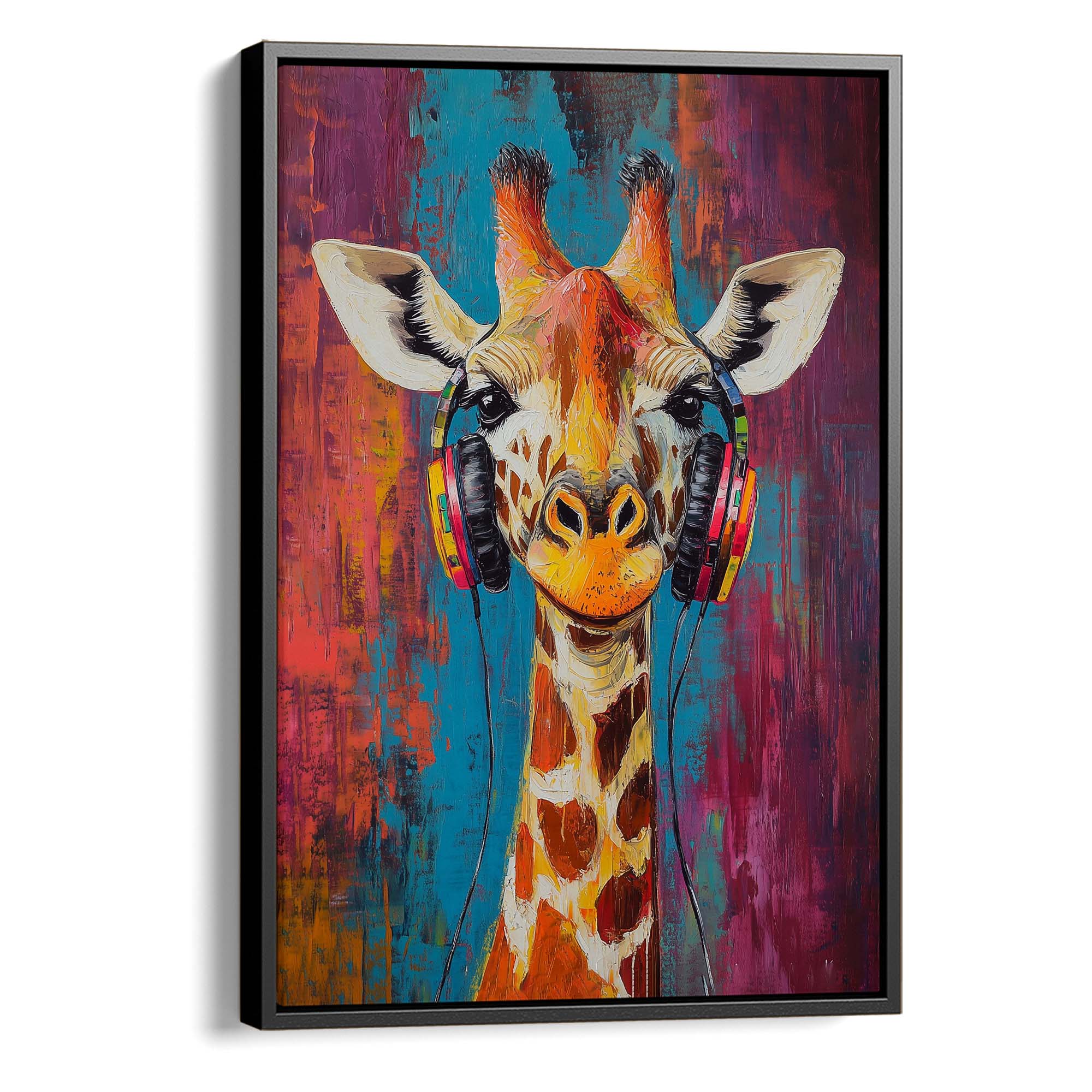 Giraffe DJ No2 Canvas Print