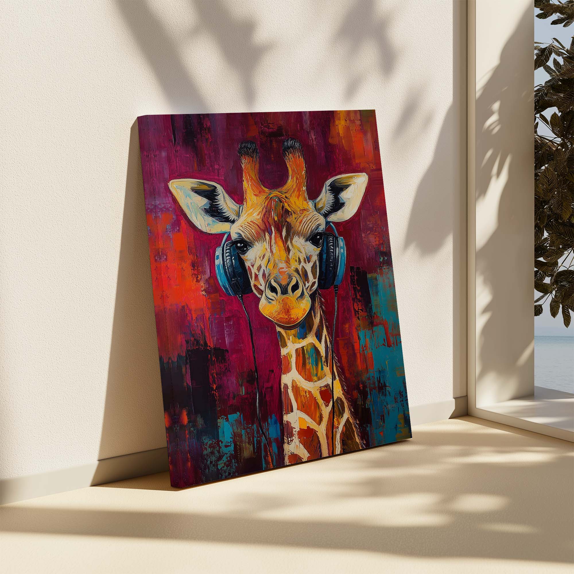 Giraffe DJ No3 Canvas Print