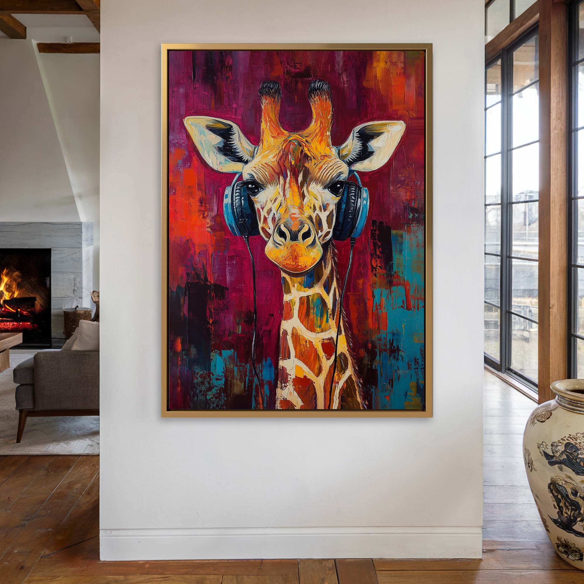 Giraffe DJ No3 Canvas Print