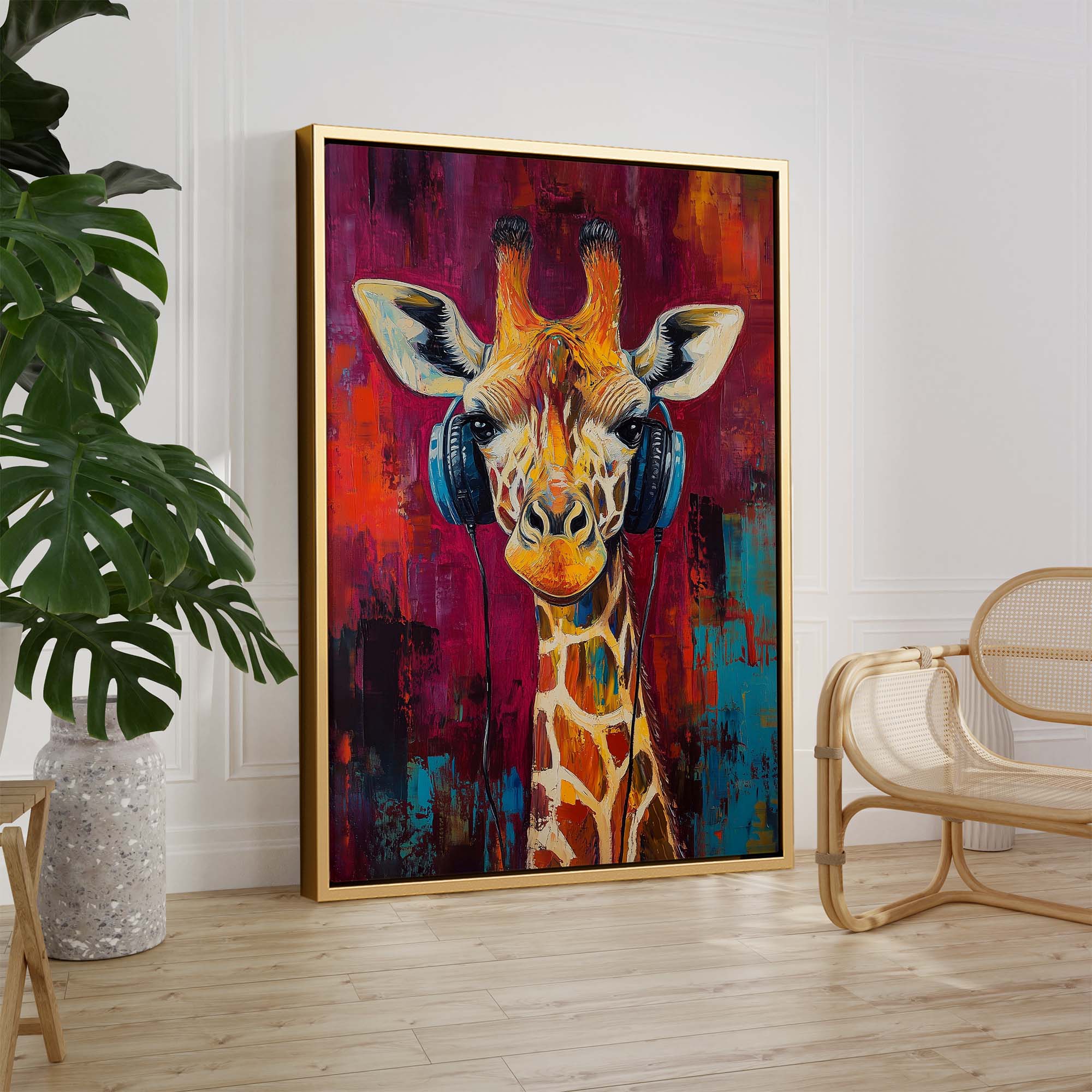 Giraffe DJ No3 Canvas Print