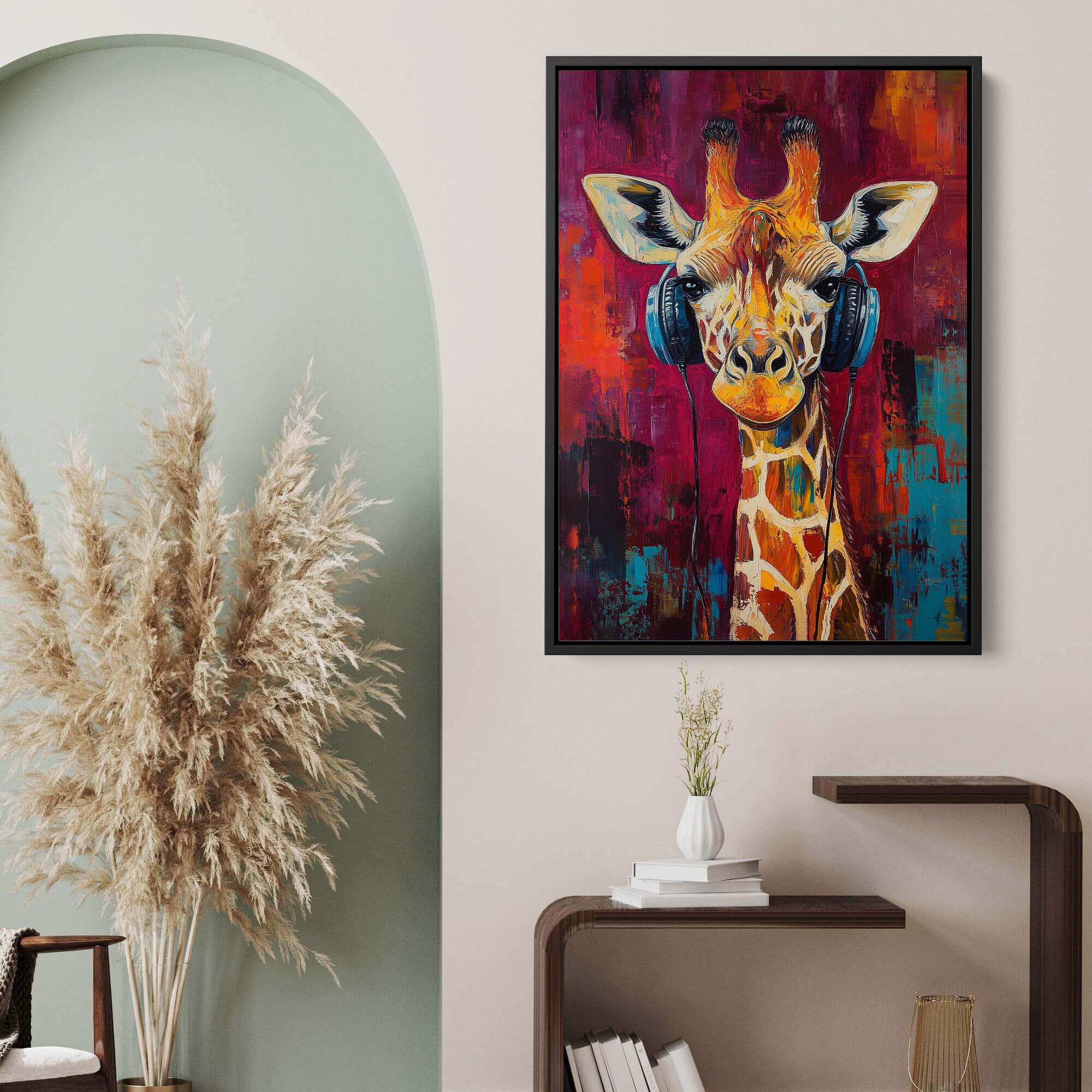 Giraffe DJ No3 Canvas Print