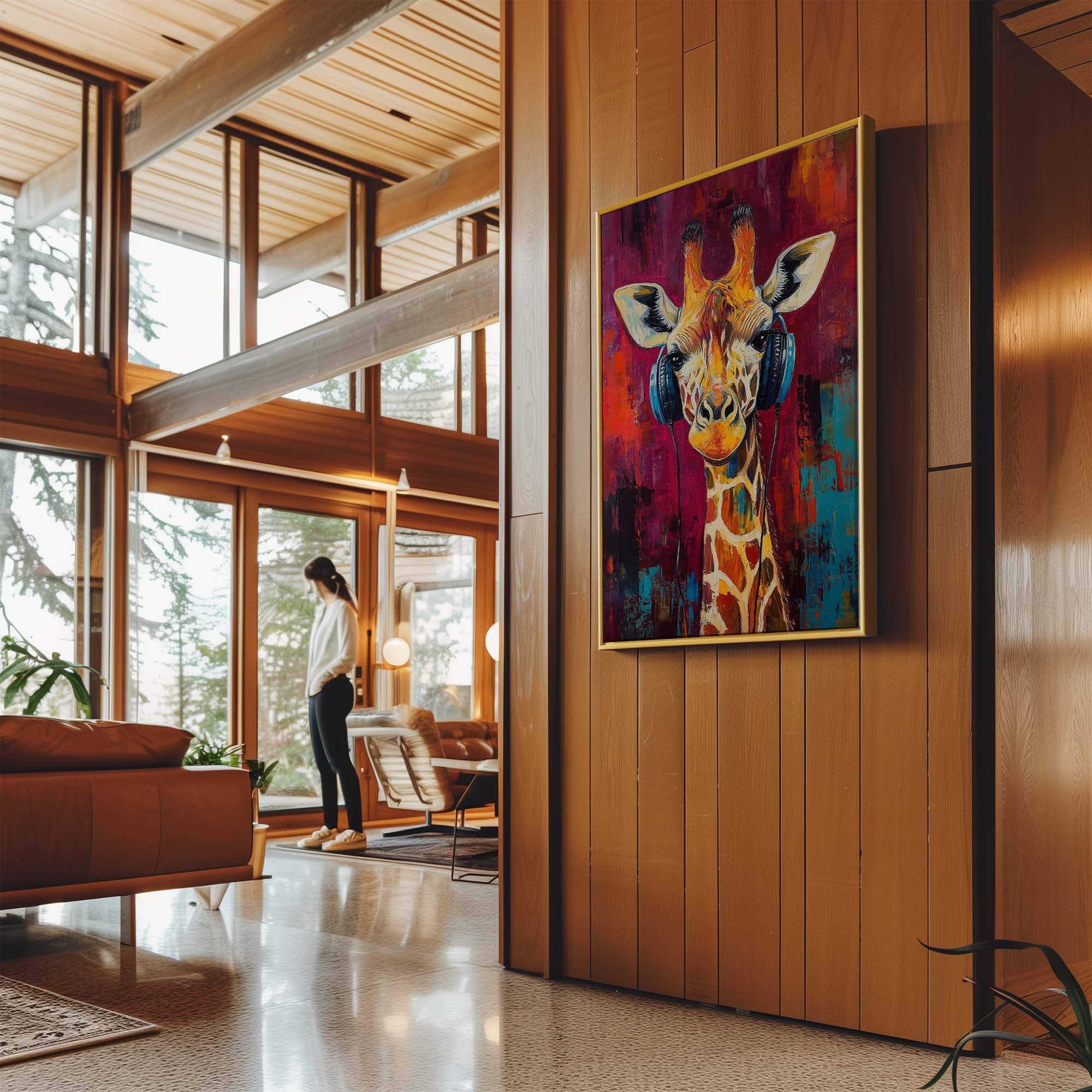 Giraffe DJ No3 Canvas Print