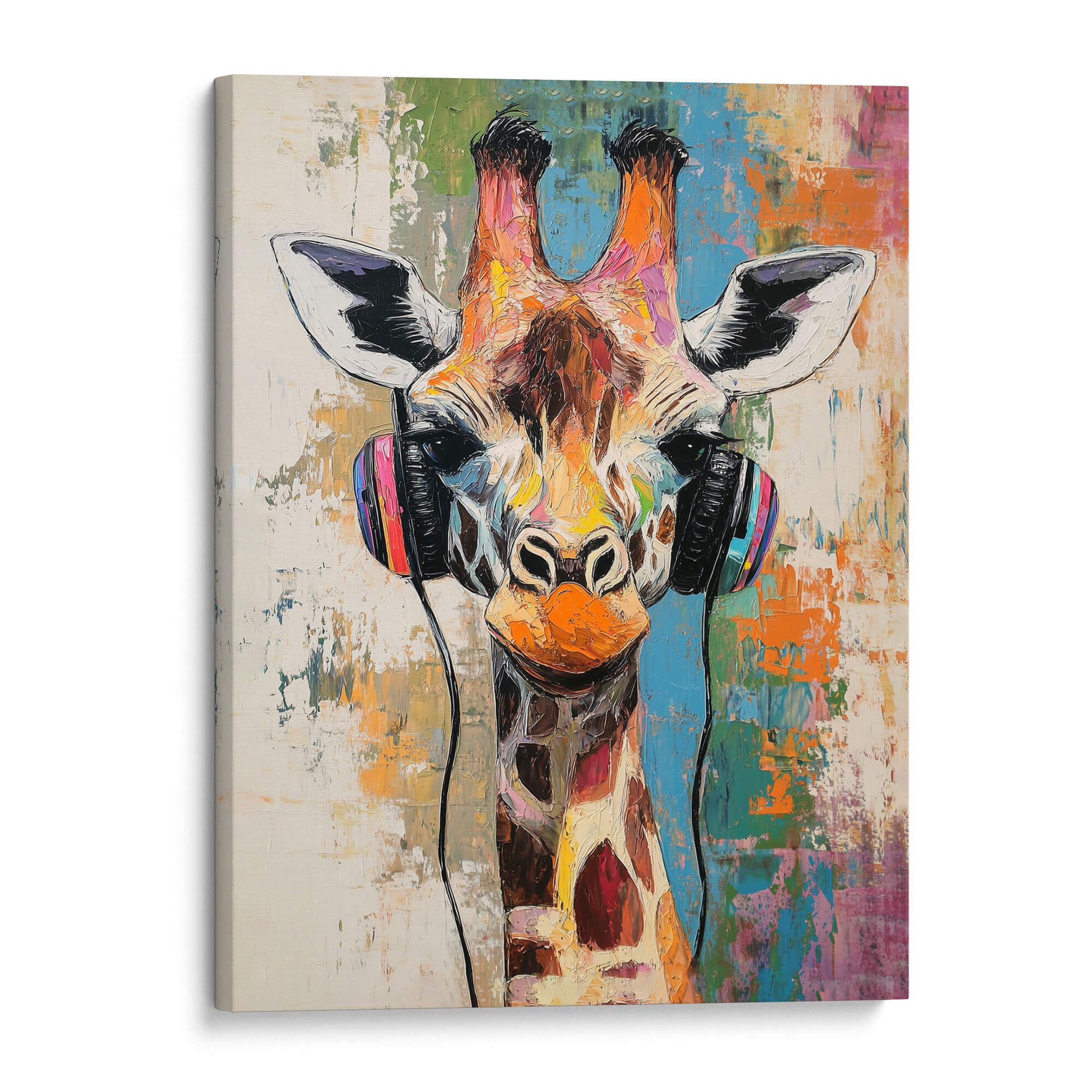 Giraffe DJ No4 Canvas Print