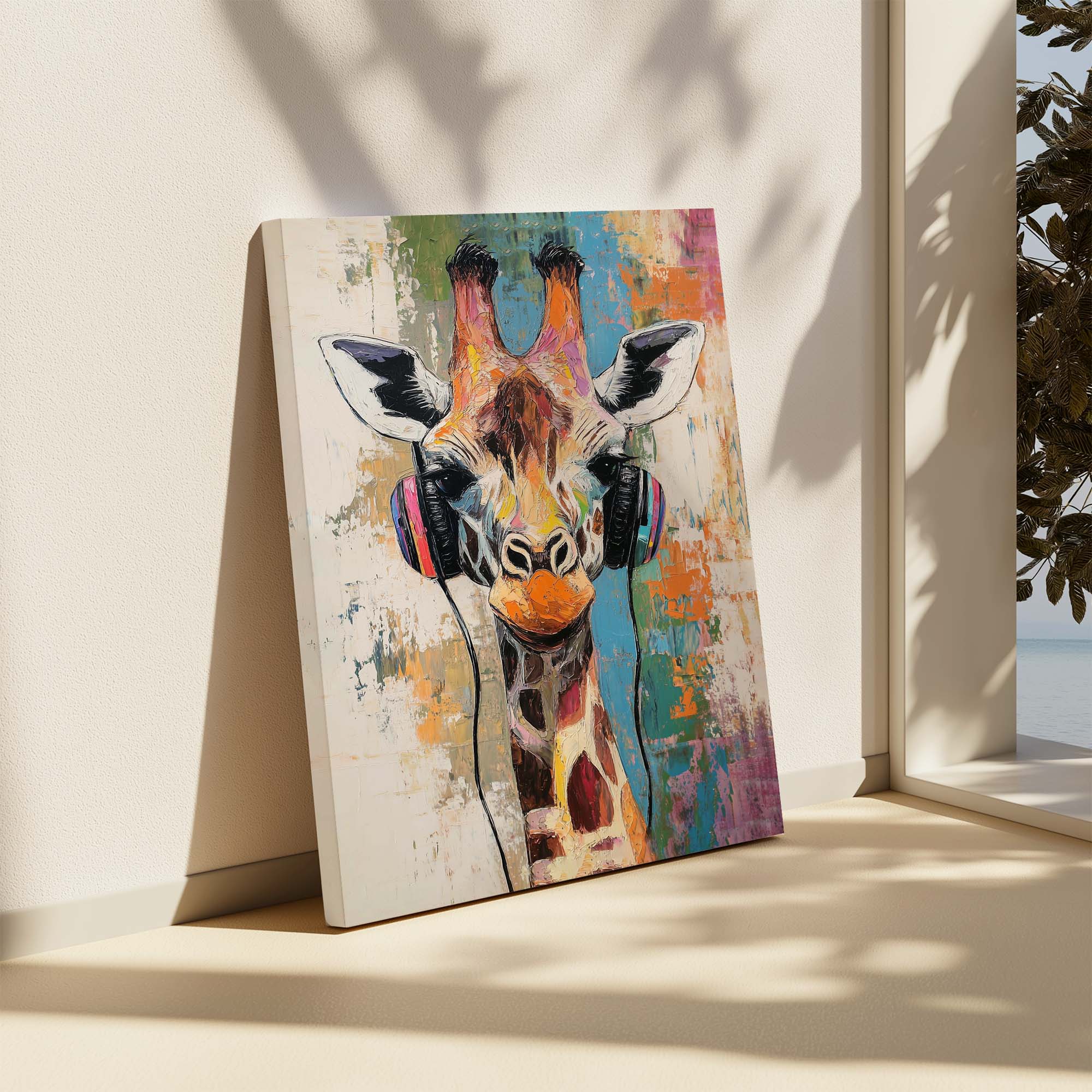 Giraffe DJ No4 Canvas Print