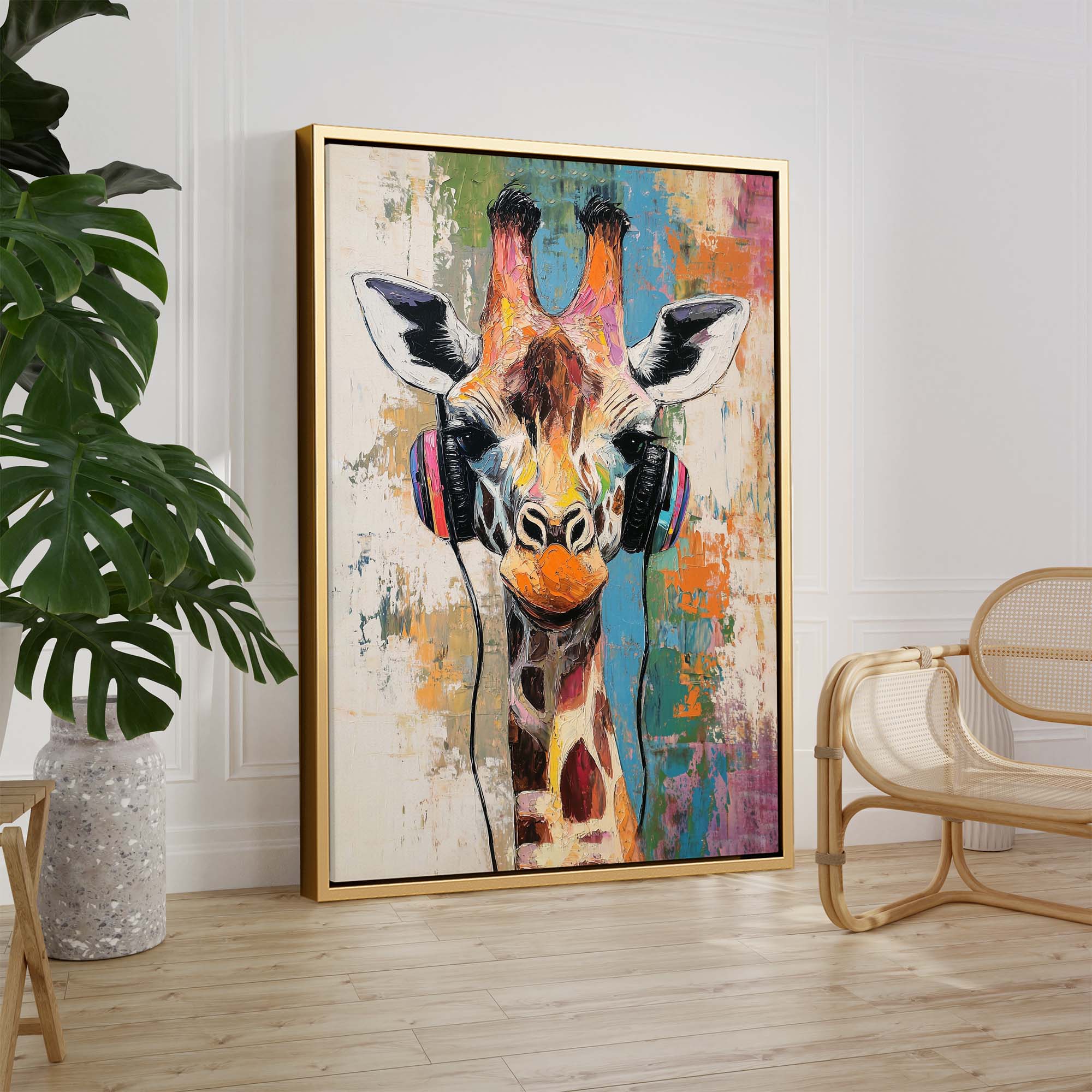 Giraffe DJ No4 Canvas Print