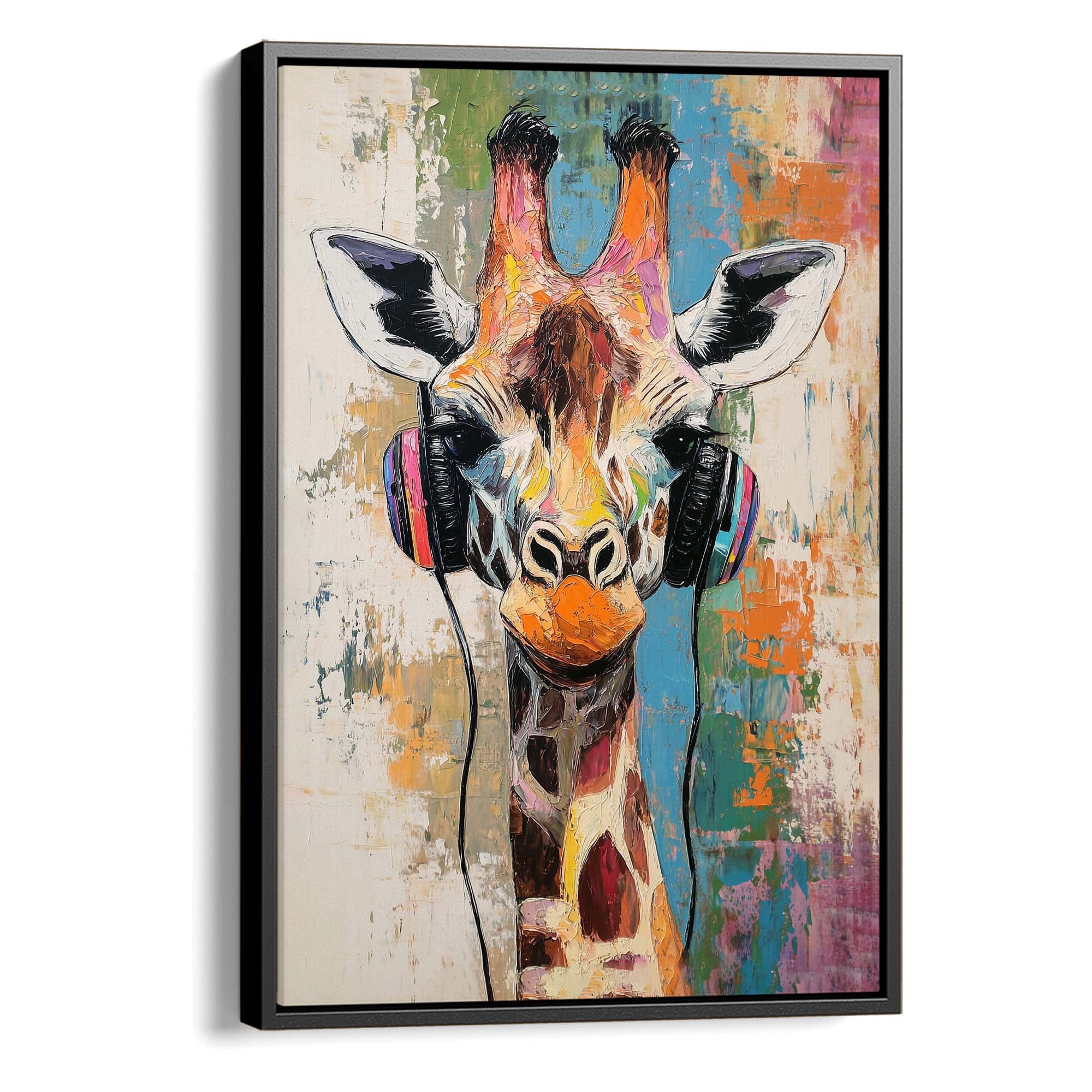 Giraffe DJ No4 Canvas Print