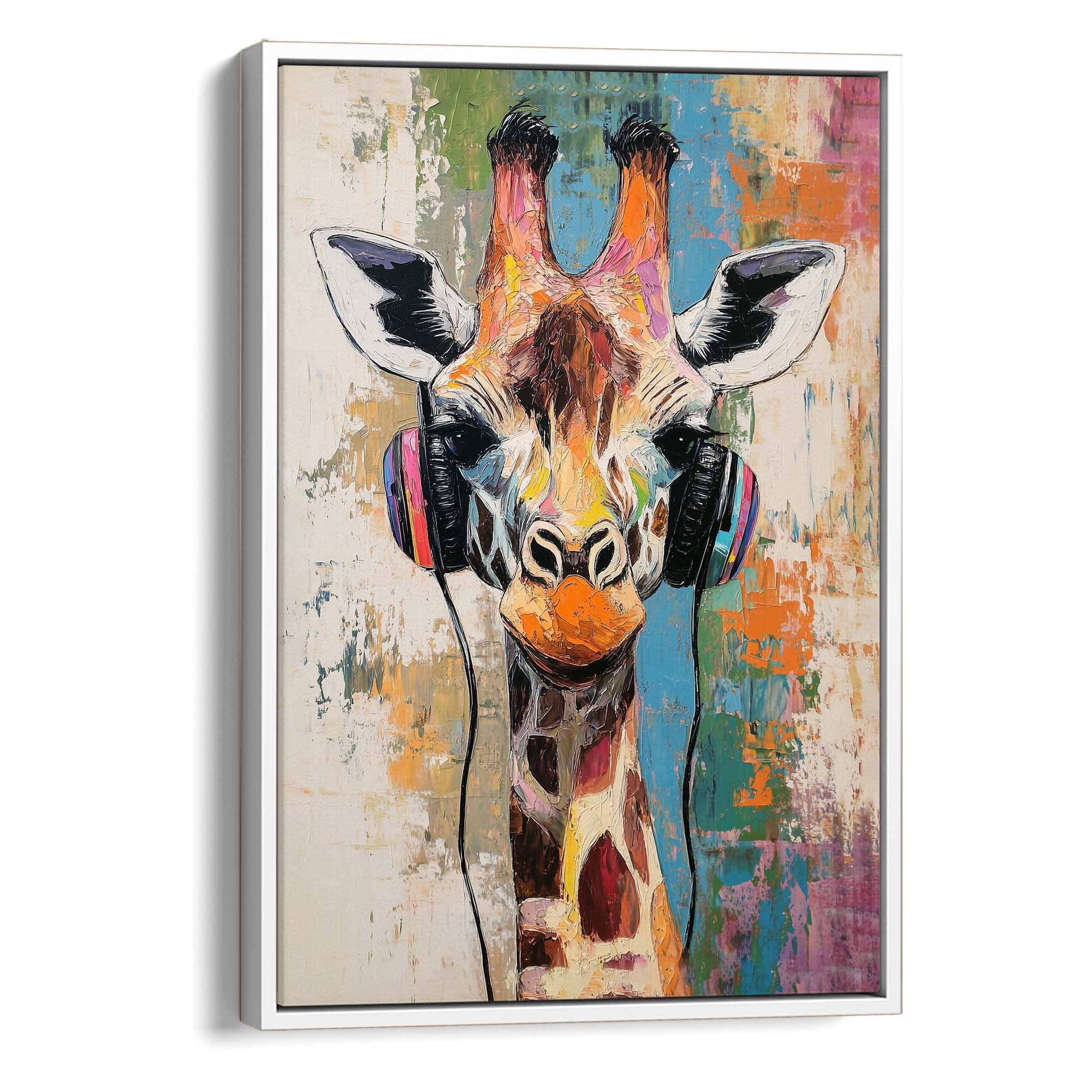 Giraffe DJ No4 Canvas Print