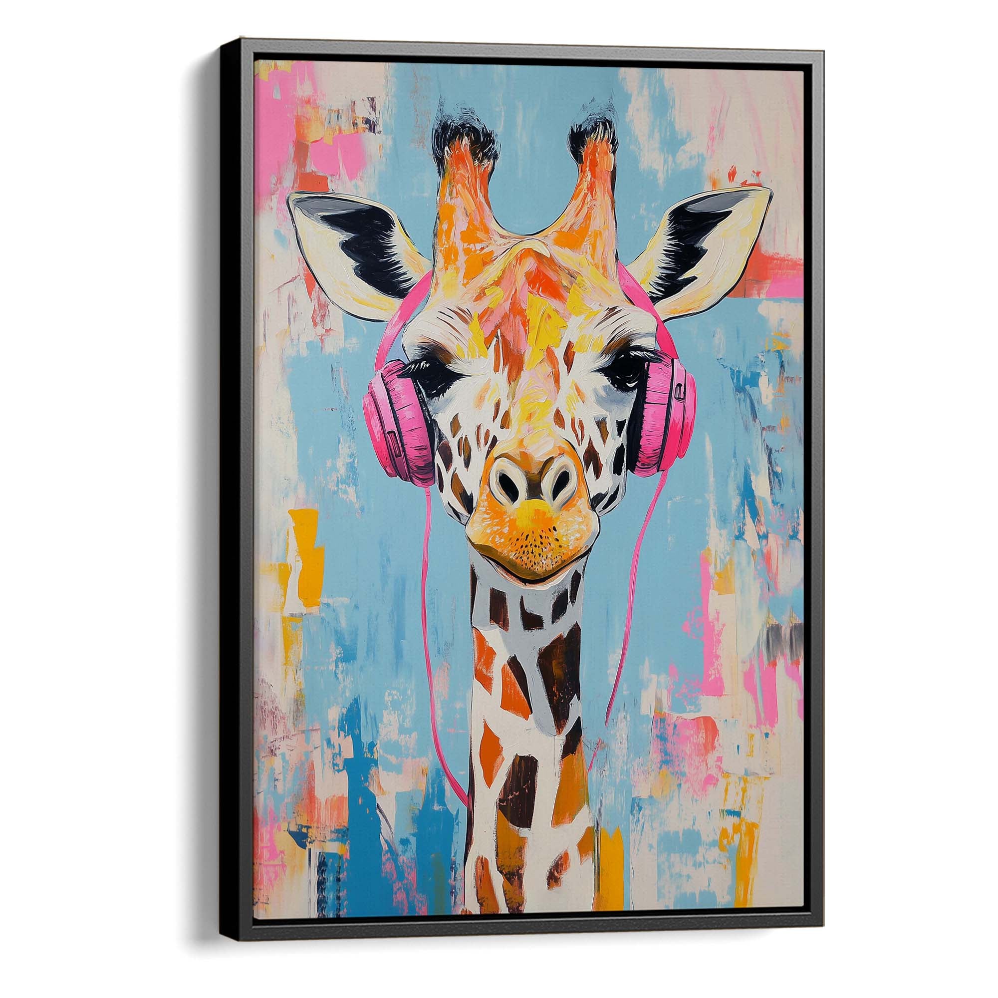 Giraffe Pink DJ No2 Canvas Print