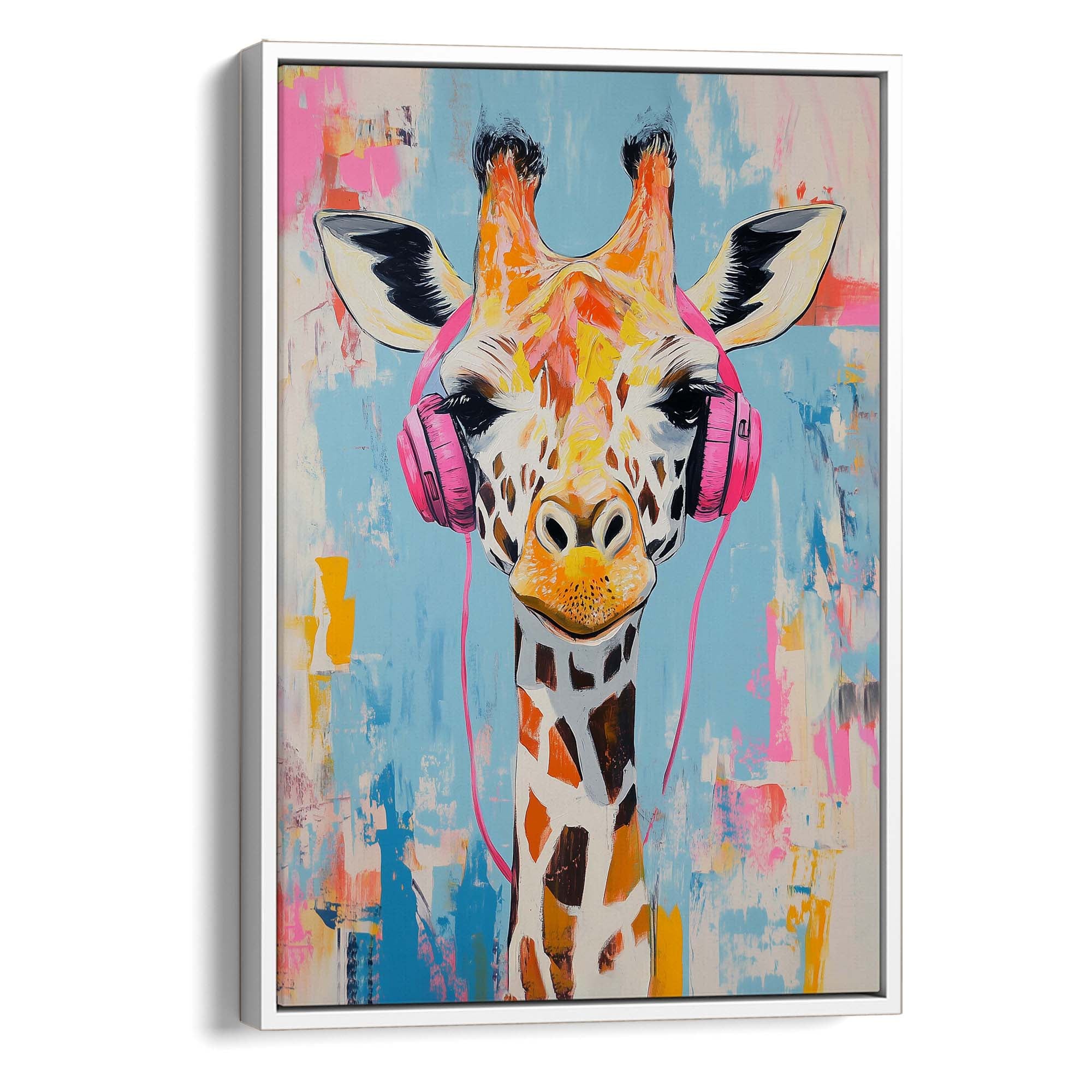 Giraffe Pink DJ No2 Canvas Print