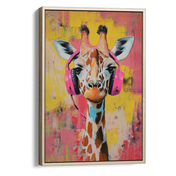 Giraffe Pink DJ Canvas Print Canvas Art Wildfrog Art