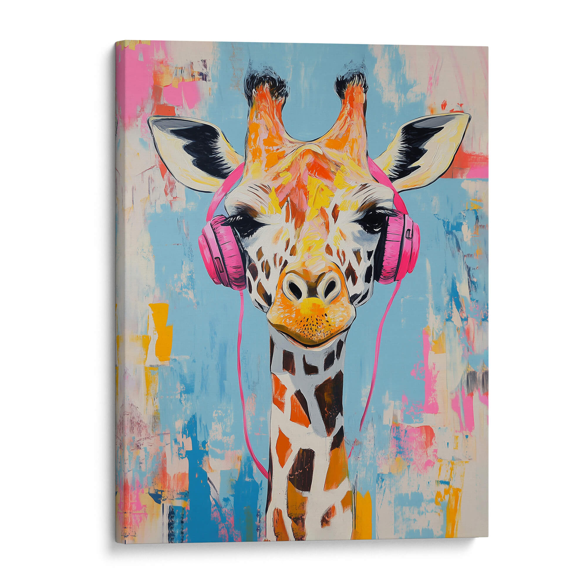 Giraffe Pink DJ No2 Canvas Print