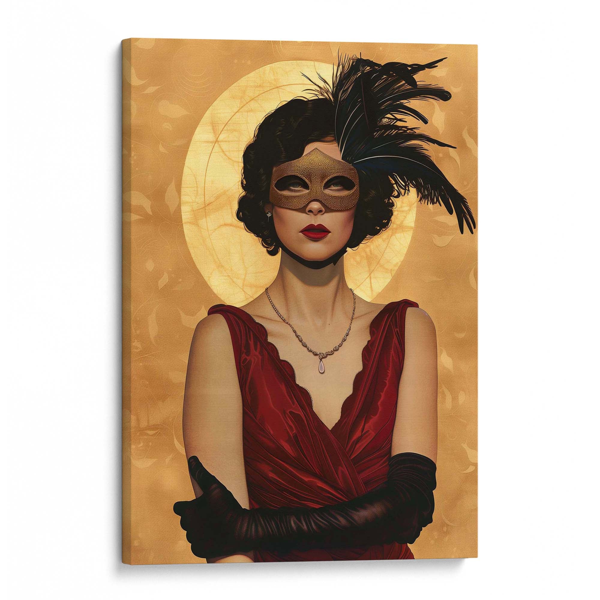 Masked Lady Canvas Print