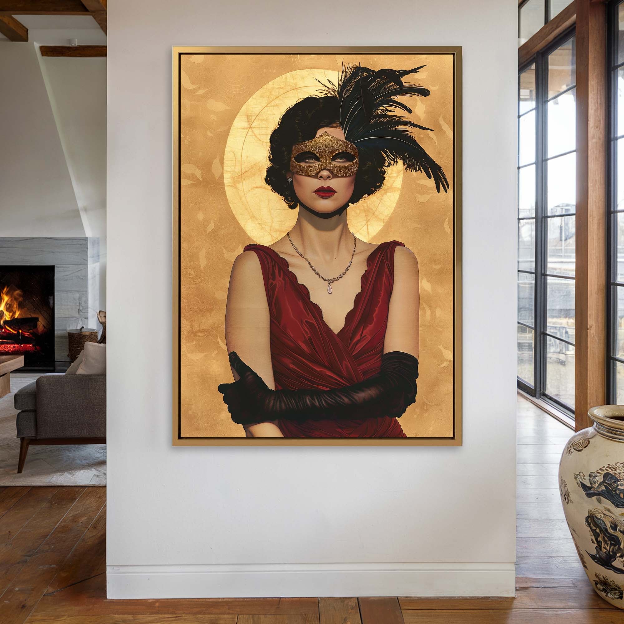 Masked Lady Canvas Print