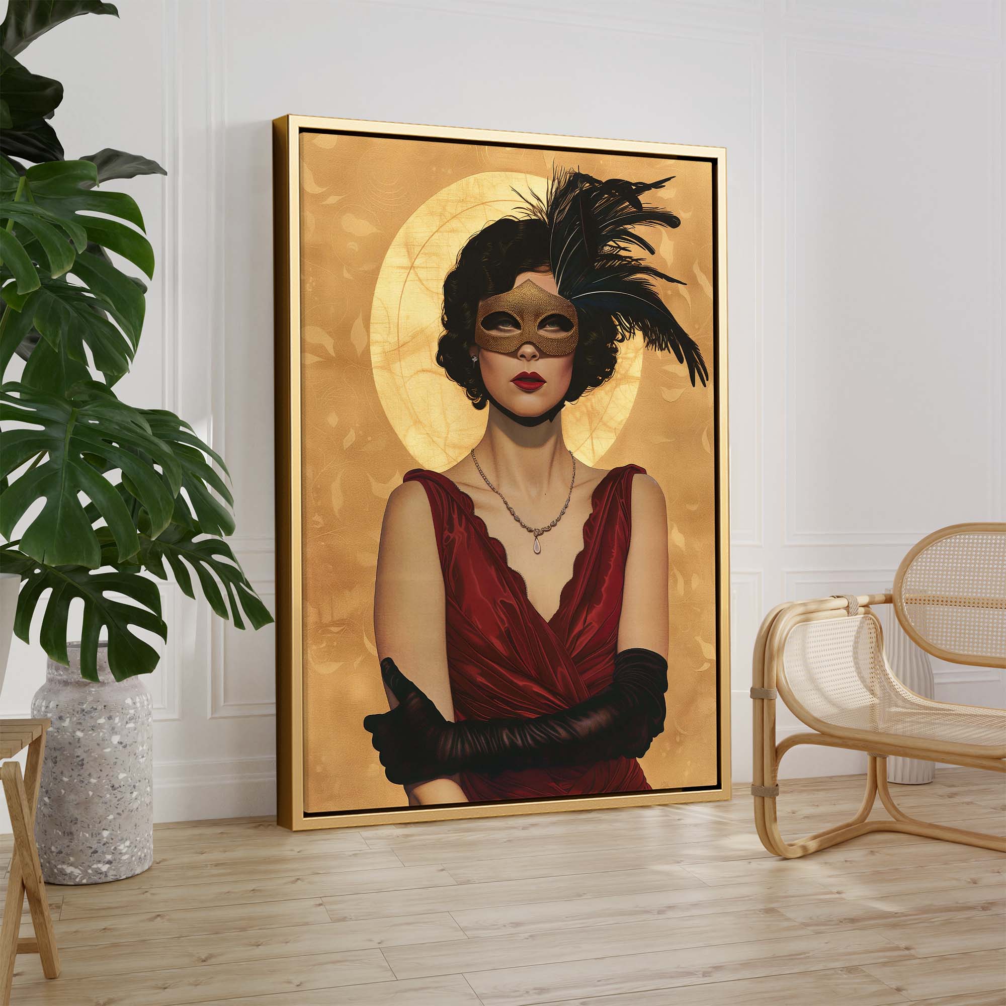 Masked Lady Canvas Print