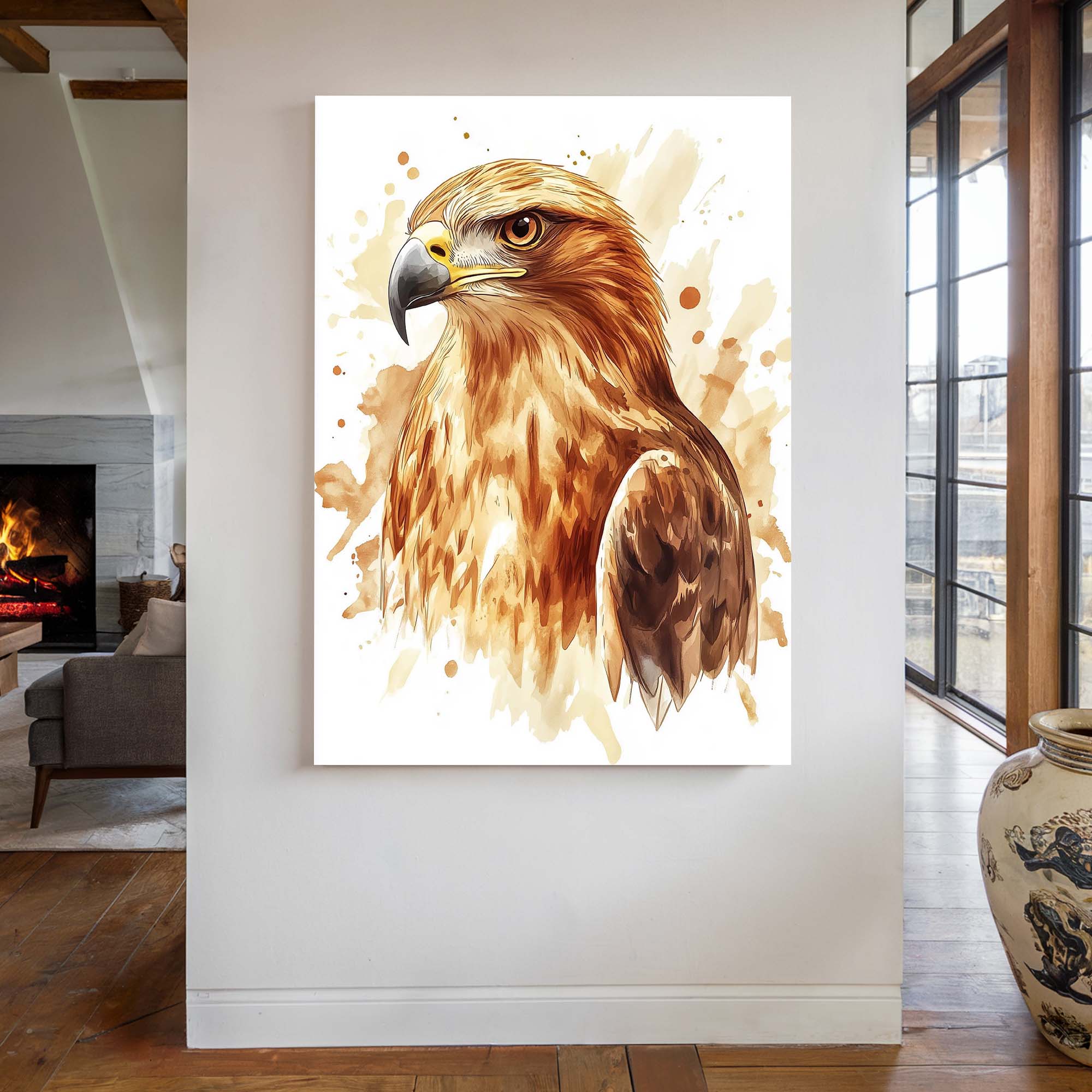 Golden Eagle Splash Canvas Print Canvas Art Wildfrog Art