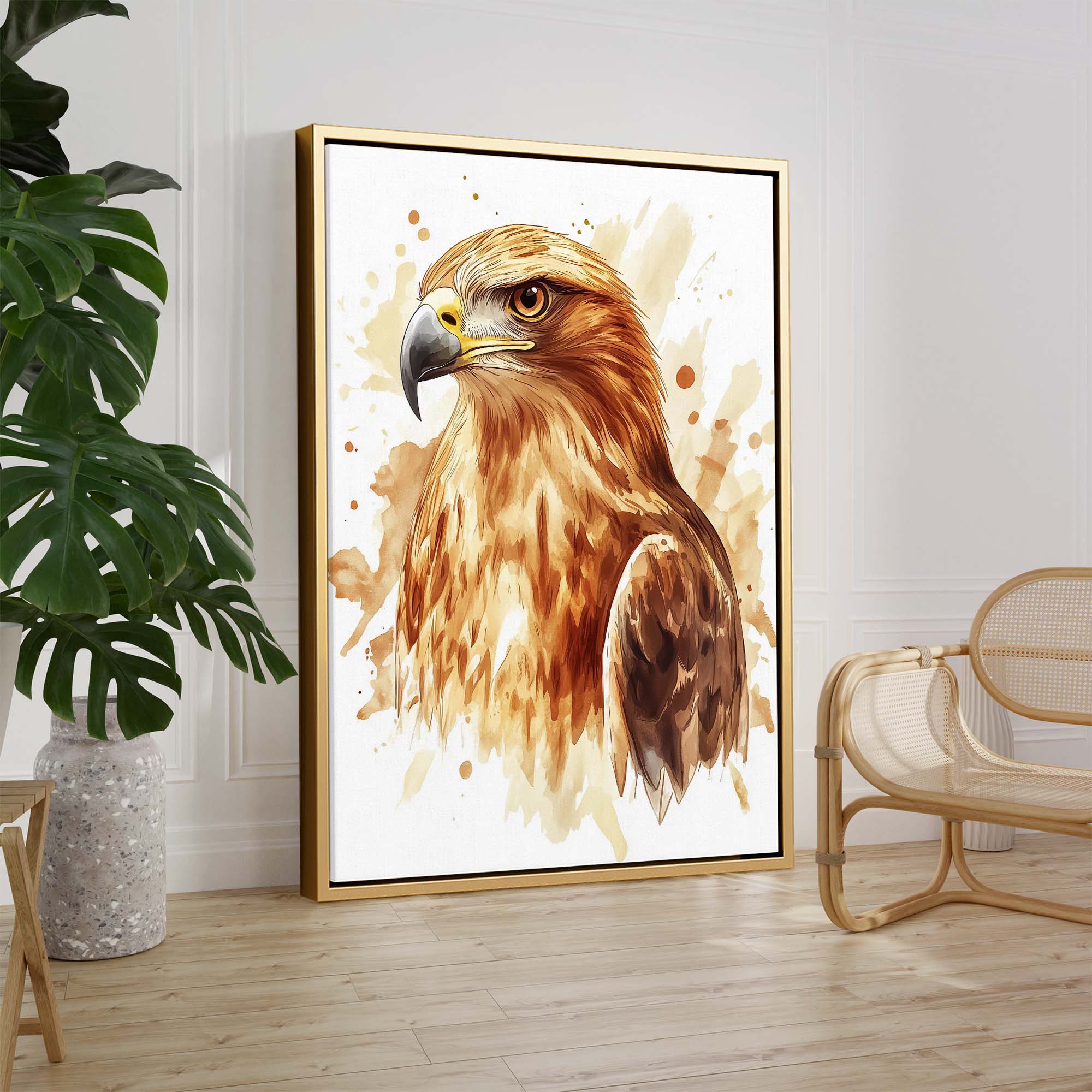 Golden Eagle Splash Canvas Print Canvas Art Wildfrog Art